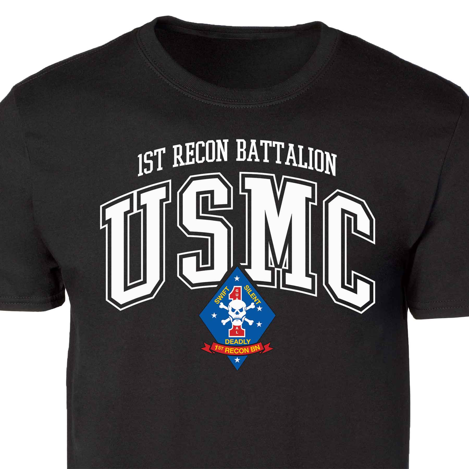 1st Recon Battalion Arched Patch Graphic T-shirt - Image 4