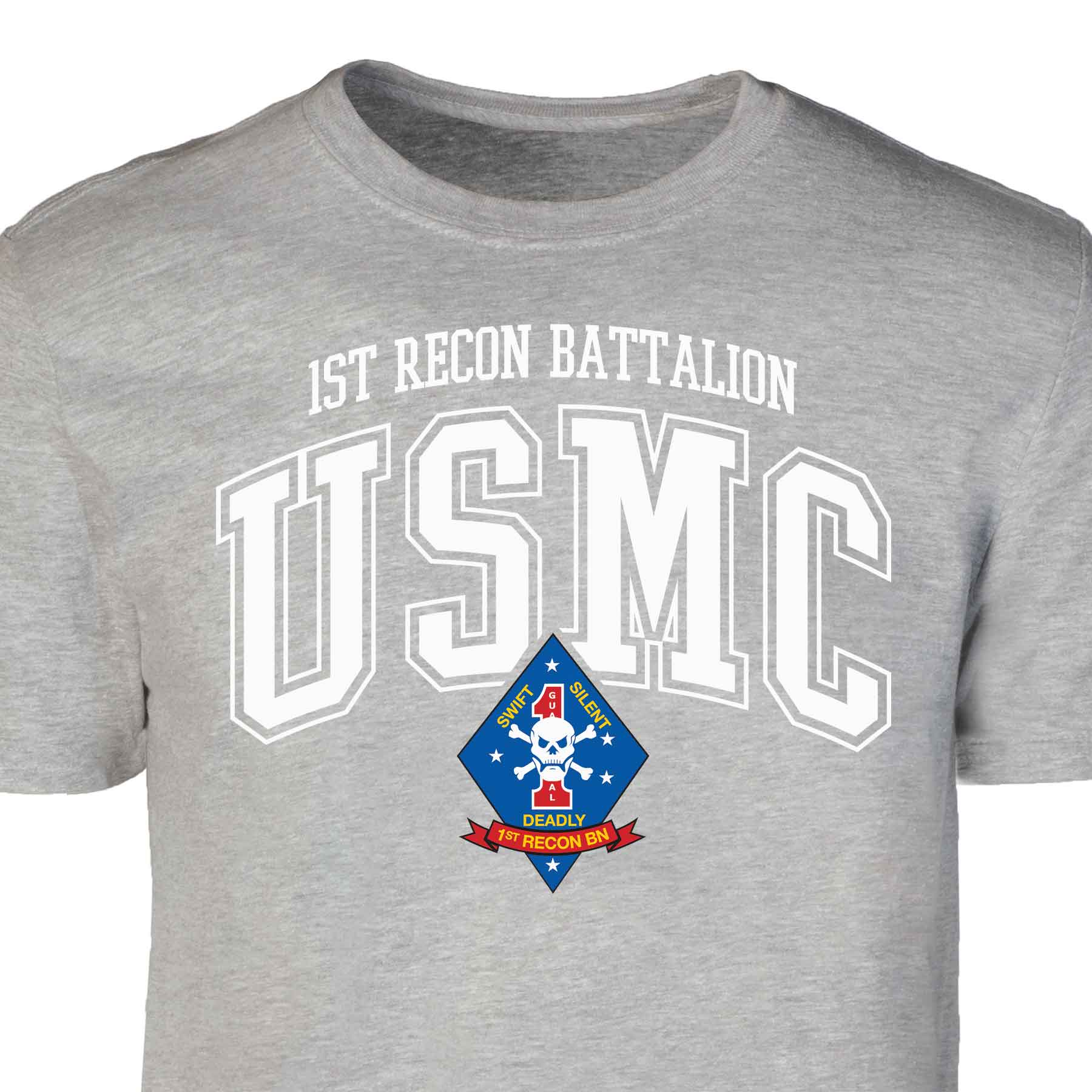 1st Recon Battalion Arched Patch Graphic T-shirt - Image 5