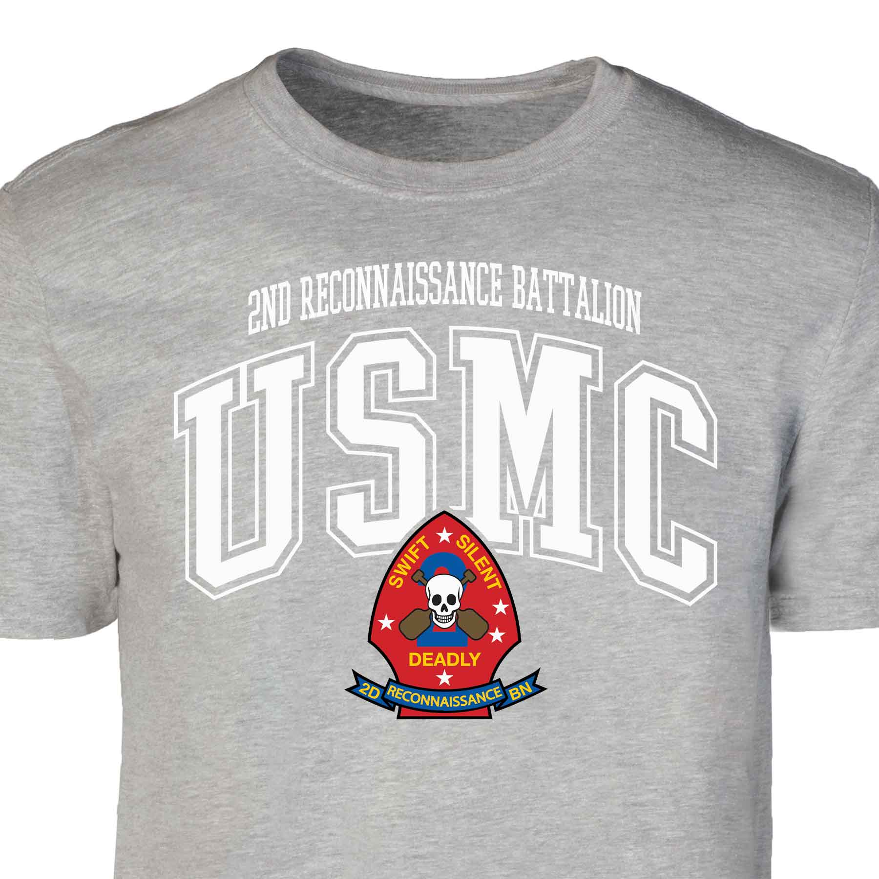 2nd Reconnaissance Battalion Arched Patch Graphic T-shirt - Image 4