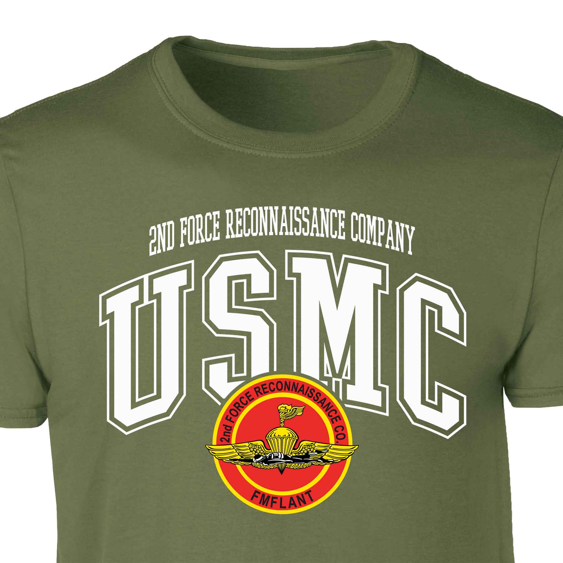 2nd Force Reconnaissance Co Arched Patch Graphic T-shirt - Image 4