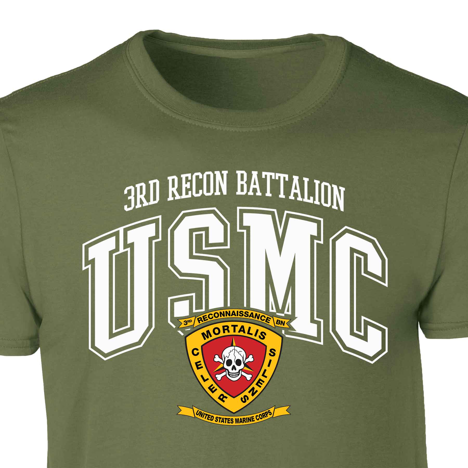3rd Recon Battalion Arched Patch Graphic T-shirt - Image 2