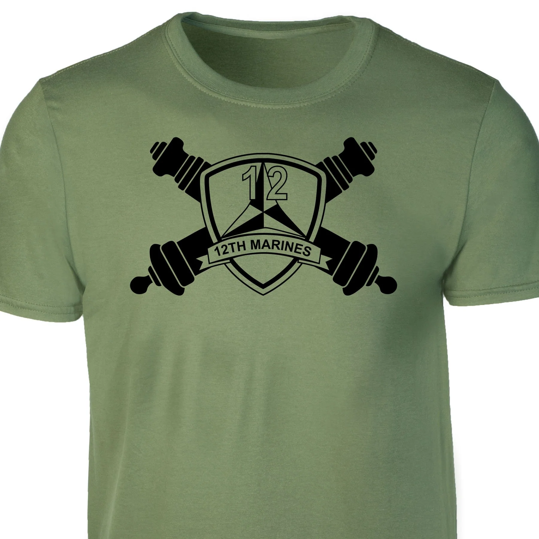 12th Marines Regimental T-shirt- Crossed Cannons - Image 3