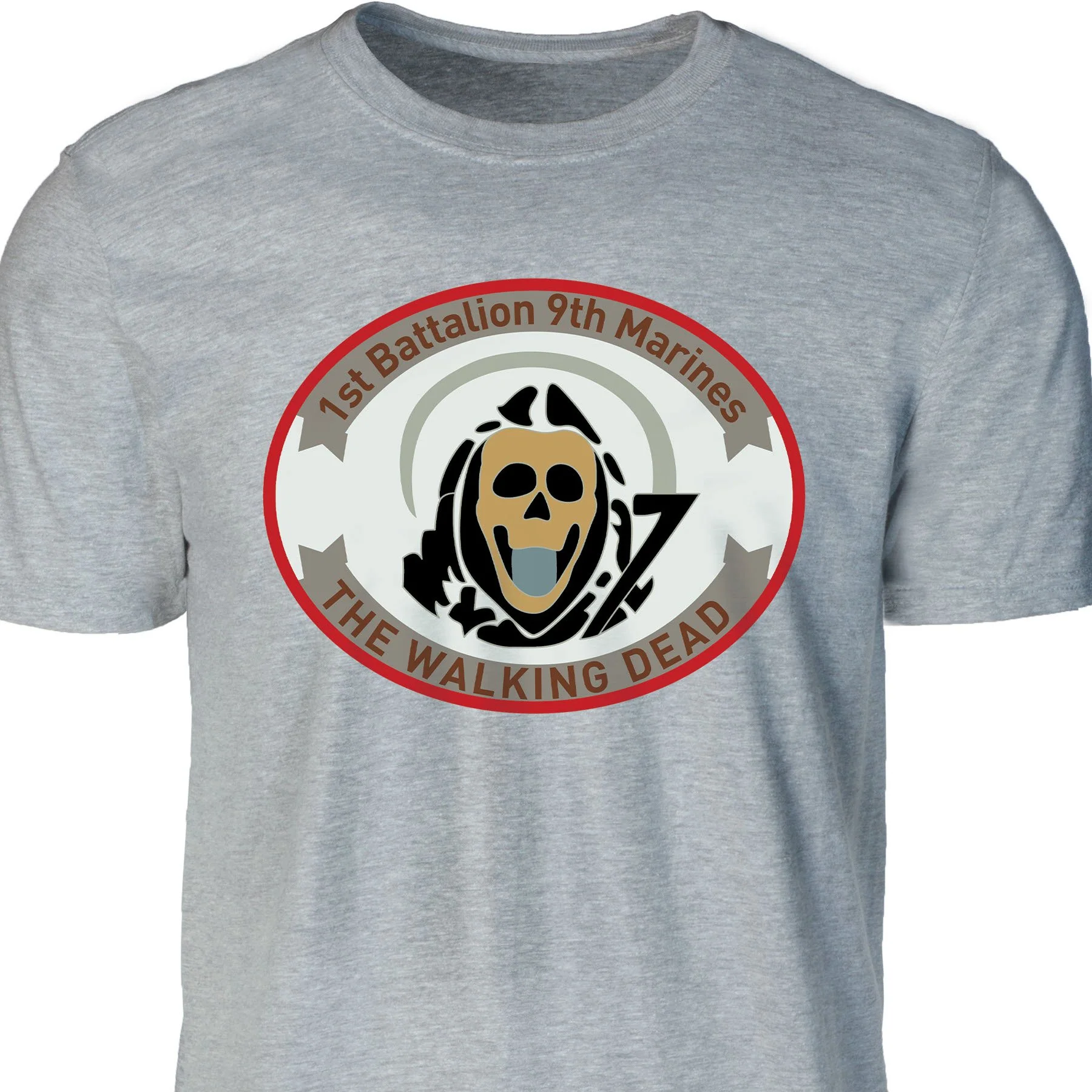 1st Battalion 9th Marines T-shirt- White - Image 2