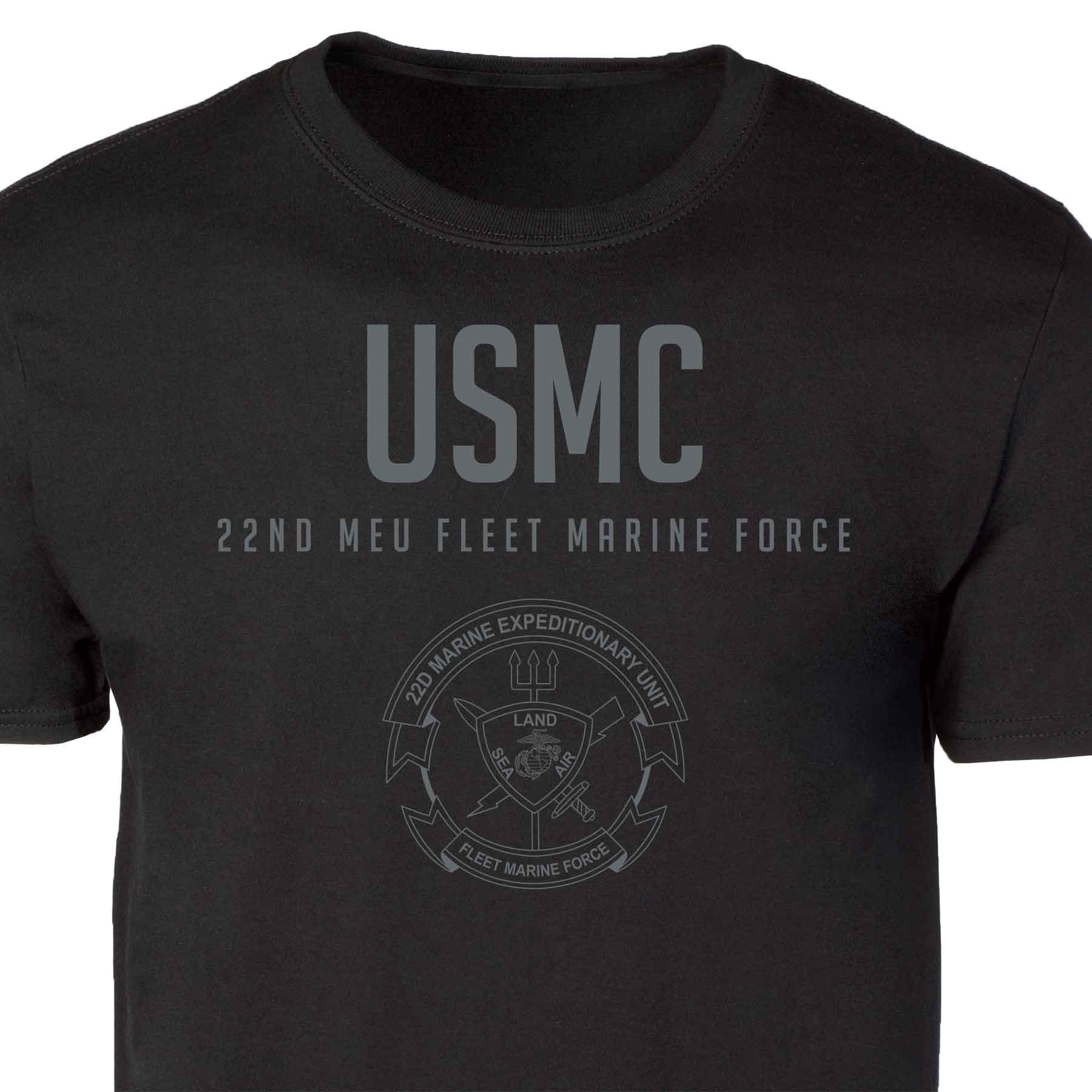 22nd MEU Fleet Marine Force Tonal Patch Graphic T-shirt - Image 5