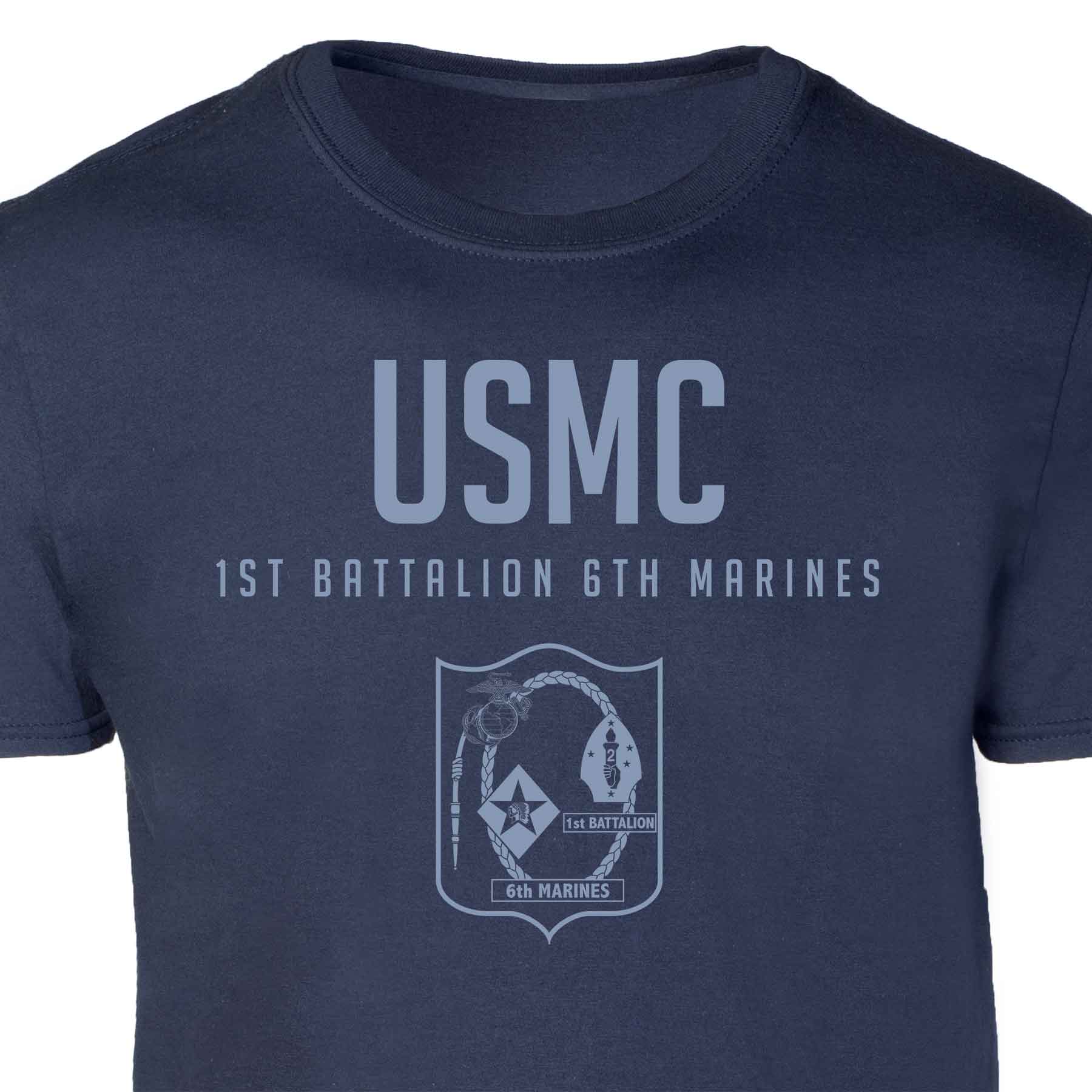 1st Battalion 6th Marines Tonal Patch Graphic T-shirt - Image 5