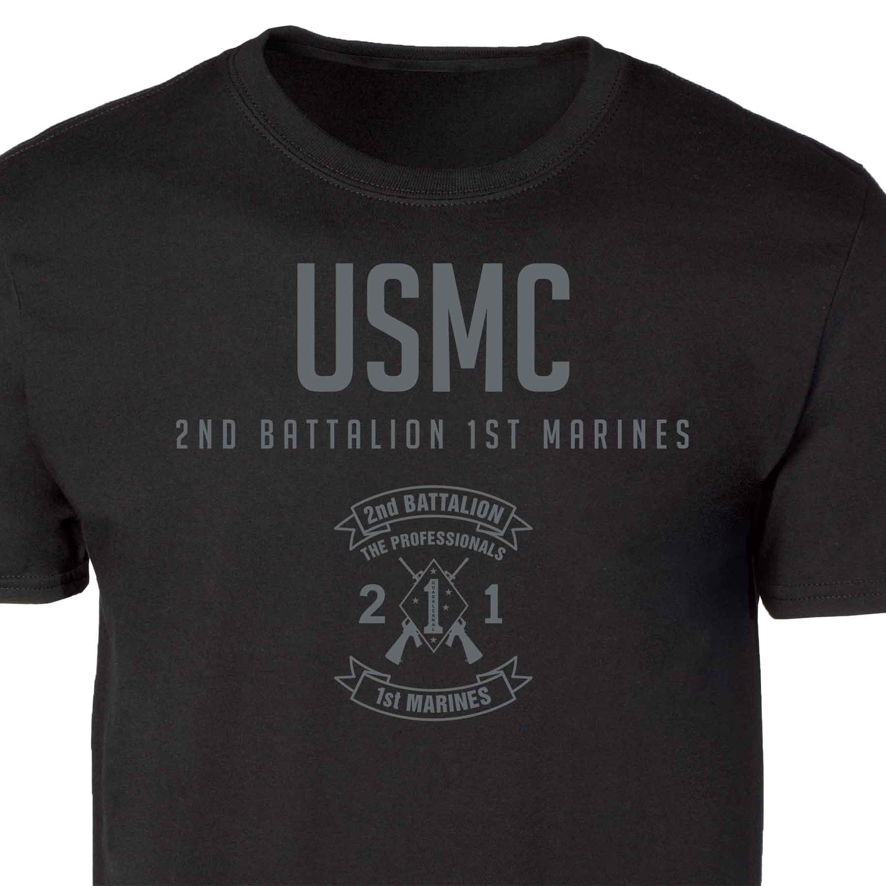2nd Battalion 1st Marines Tonal Patch Graphic T-shirt - Image 3