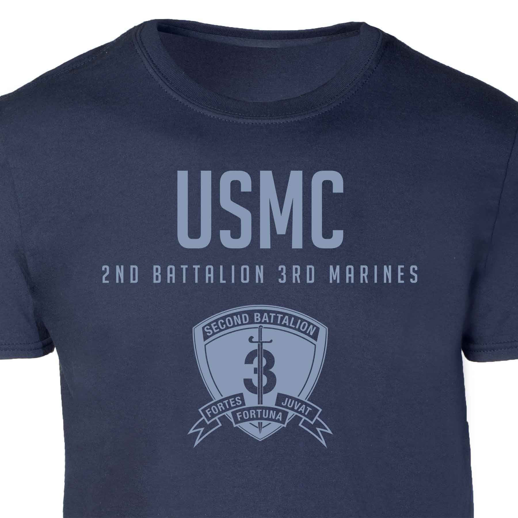 2nd Battalion 3rd Marines Tonal Patch Graphic T-shirt - Image 3