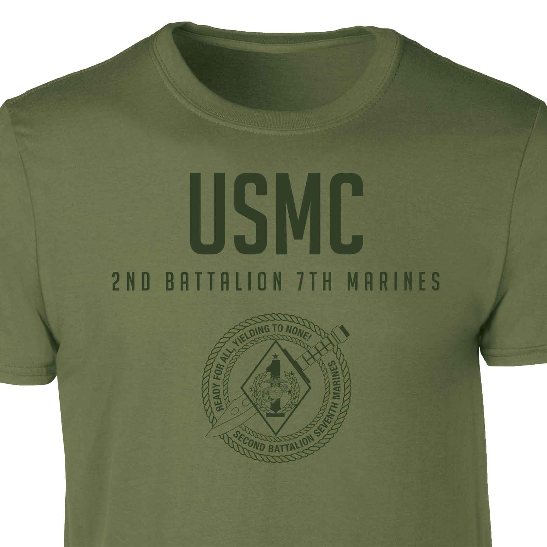 2nd Battalion 7th Marines Tonal Patch Graphic T-shirt - Image 4