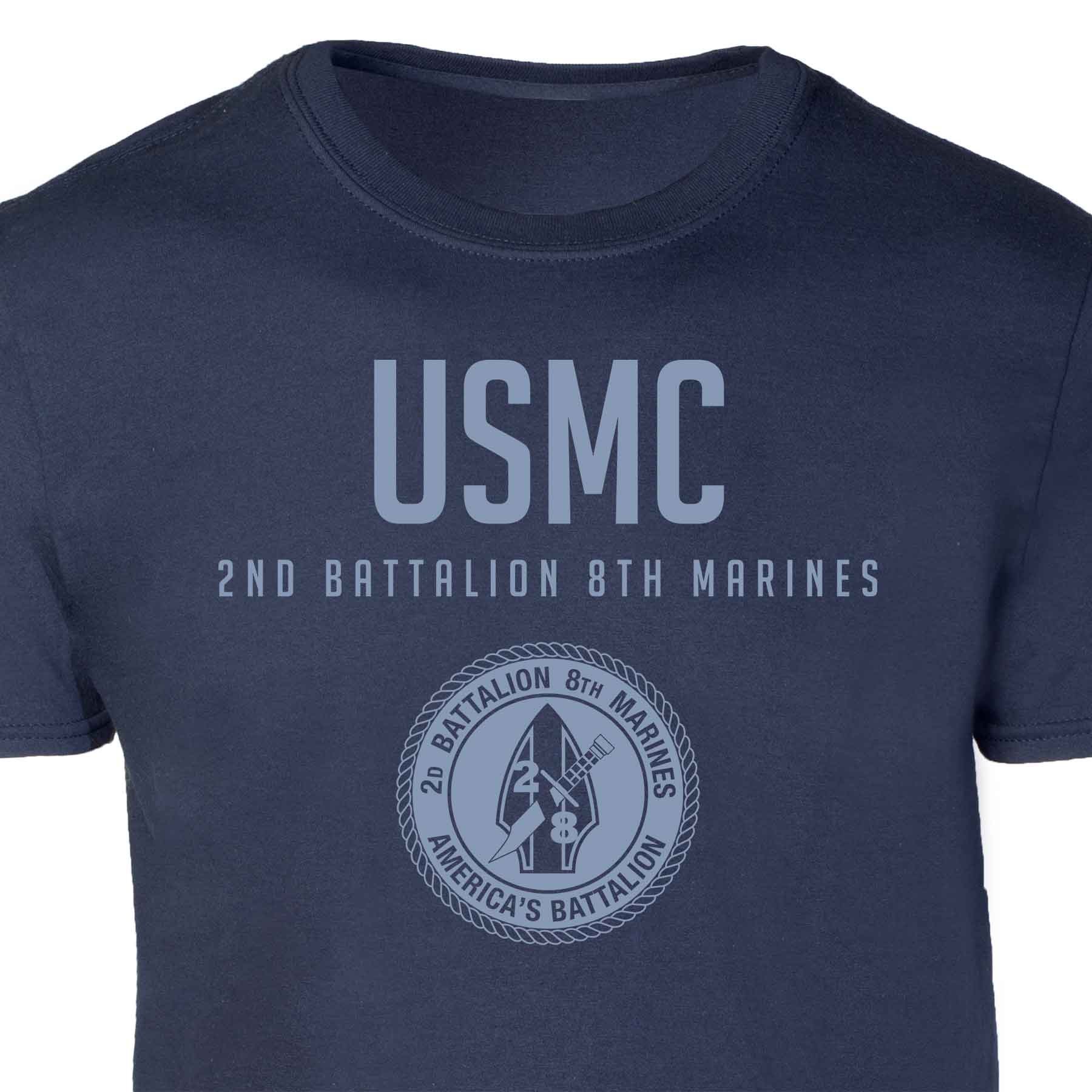 2nd Battalion 8th Marines Tonal Patch Graphic T-shirt - Image 2