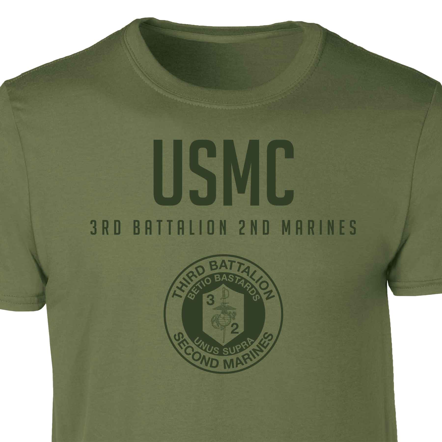 3rd Battalion 2nd Marines Tonal Patch Graphic T-shirt - Image 4