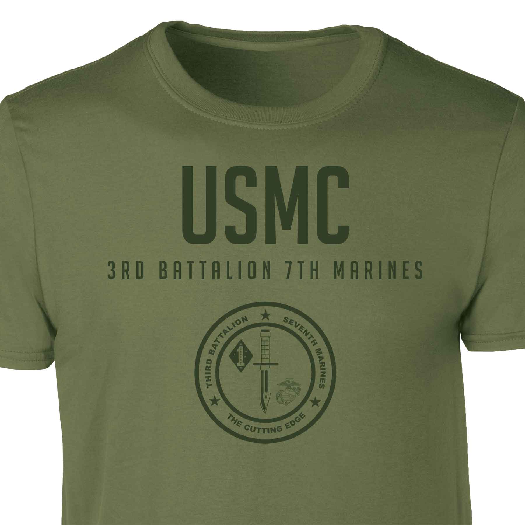 3rd Battalion 7th Marines Tonal Patch Graphic T-shirt - Image 4