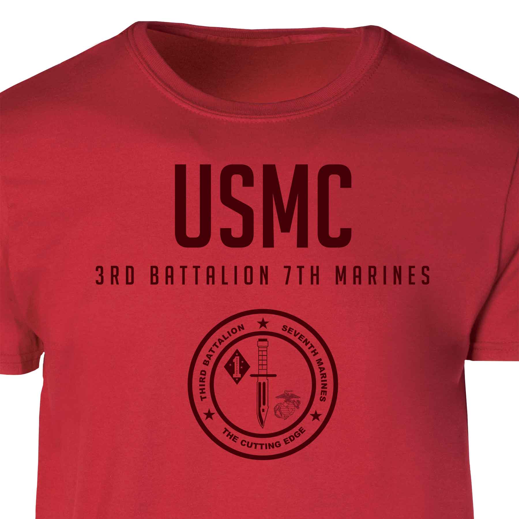 3rd Battalion 7th Marines Tonal Patch Graphic T-shirt - Image 5