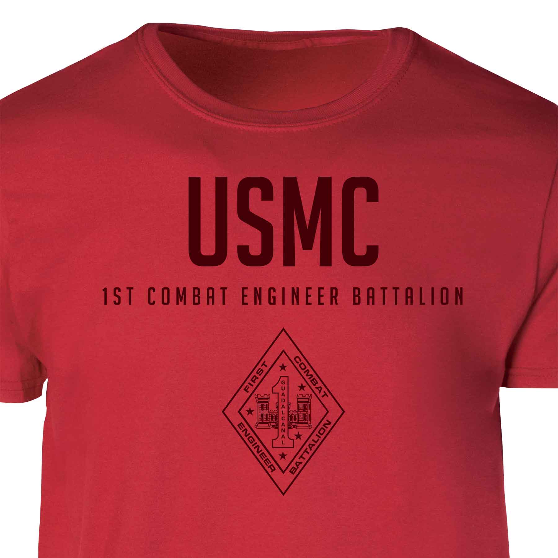 1st Combat Engineer Battalion Tonal Patch Graphic T-shirt - Image 2