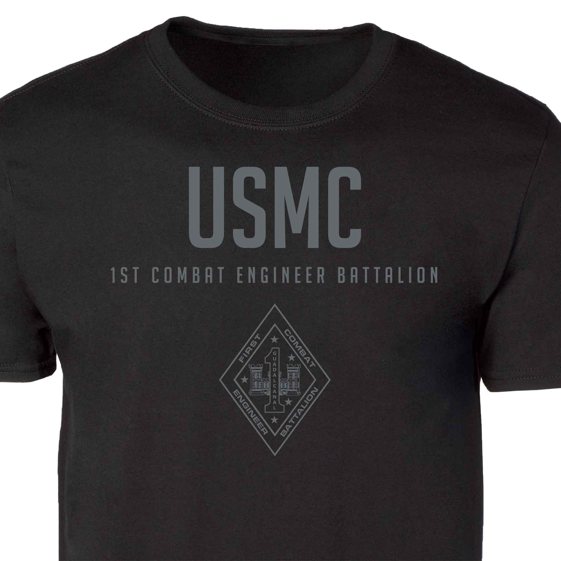 1st Combat Engineer Battalion Tonal Patch Graphic T-shirt - Image 3