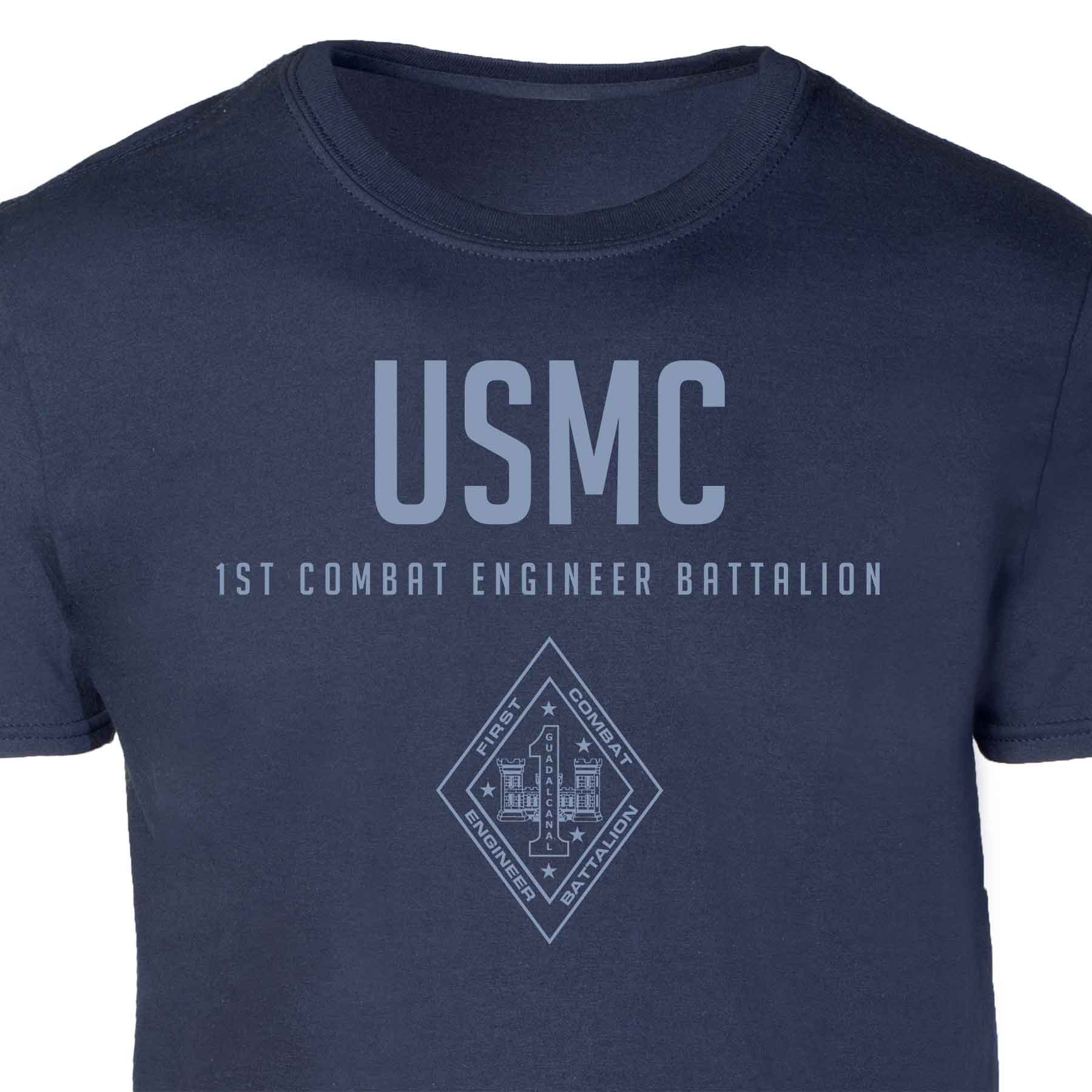 1st Combat Engineer Battalion Tonal Patch Graphic T-shirt - Image 5