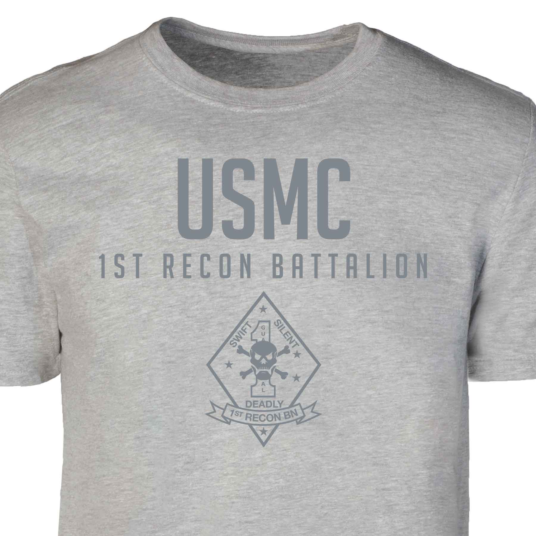 1st Recon Battalion Tonal Patch Graphic T-shirt - Image 2