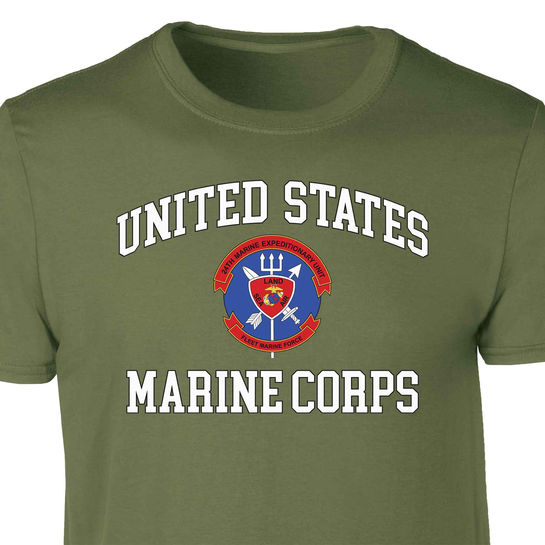 24th MEU Fleet Marine Force USMC Patch Graphic T-shirt - Image 3