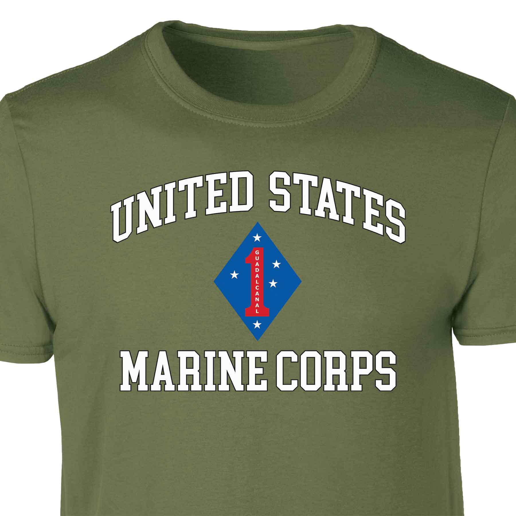 Guadalcanal 1st Marine Division USMC Patch Graphic T-shirt - Image 3