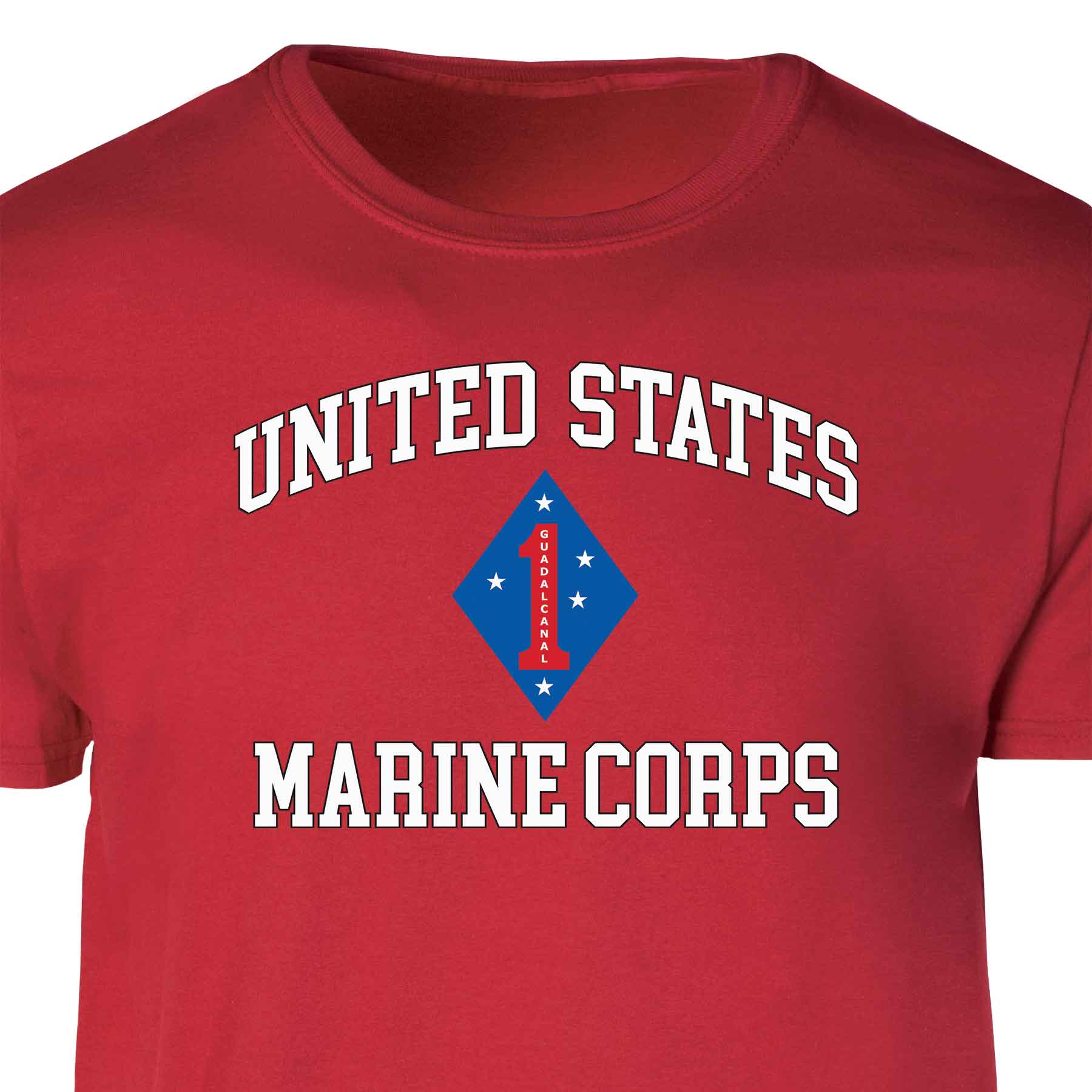 Guadalcanal 1st Marine Division USMC Patch Graphic T-shirt - Image 4