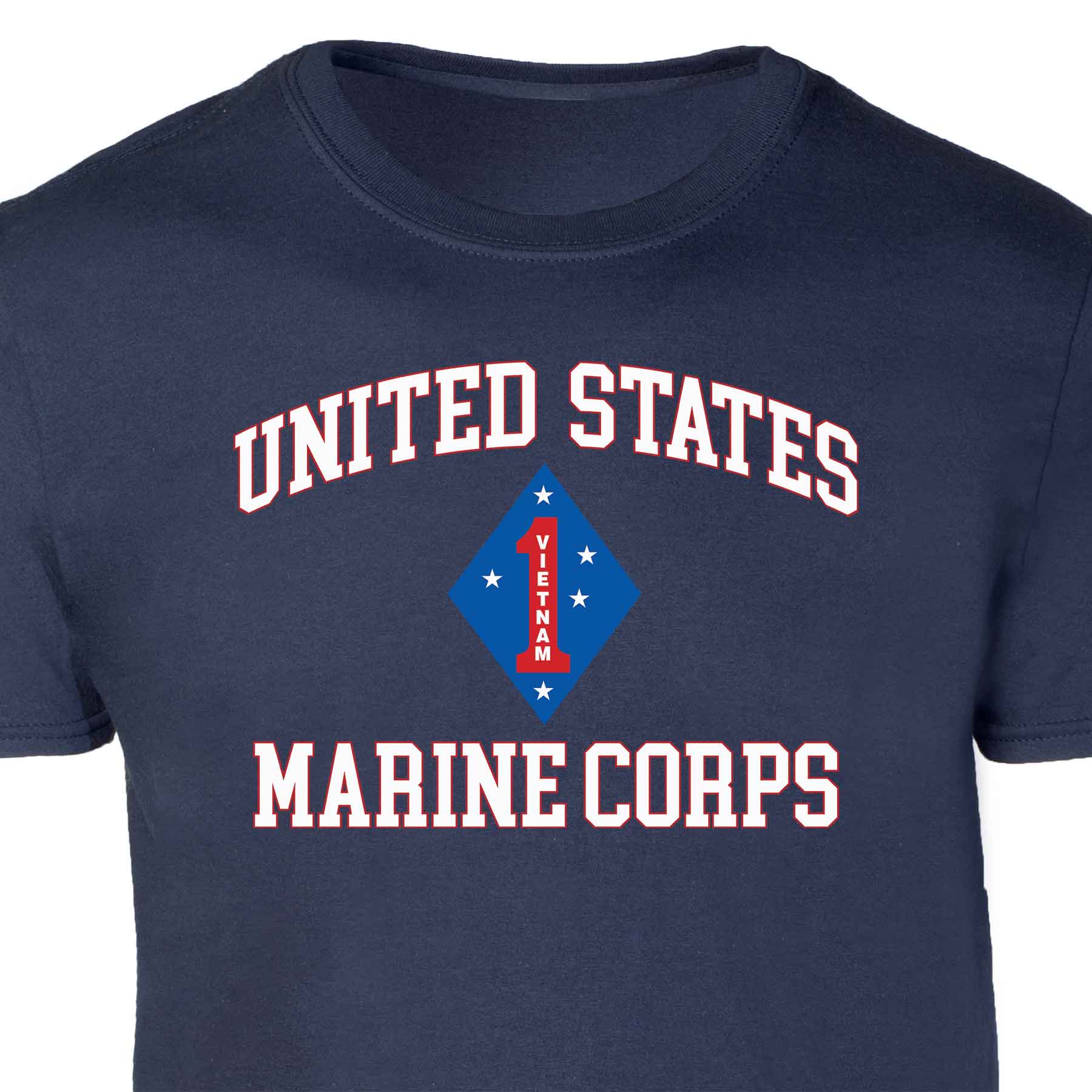 Vietnam 1st Marine Division USMC Patch Graphic T-shirt - Image 2