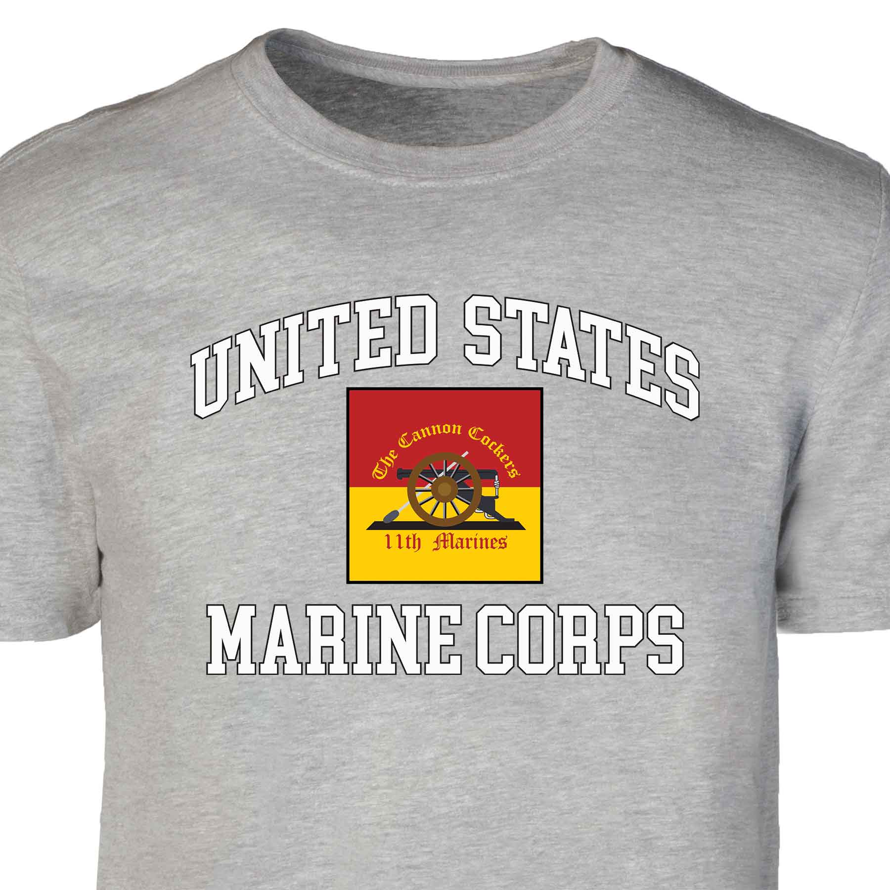 11th Marines Regimental USMC  Patch Graphic T-shirt - Image 2
