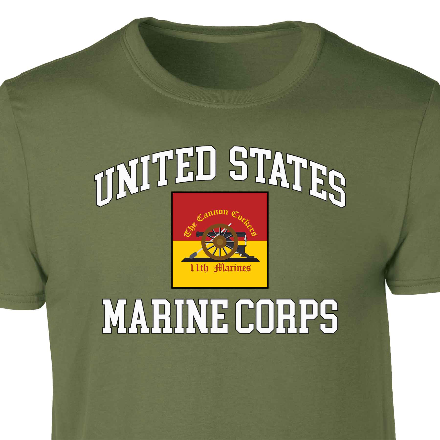 11th Marines Regimental USMC  Patch Graphic T-shirt - Image 3