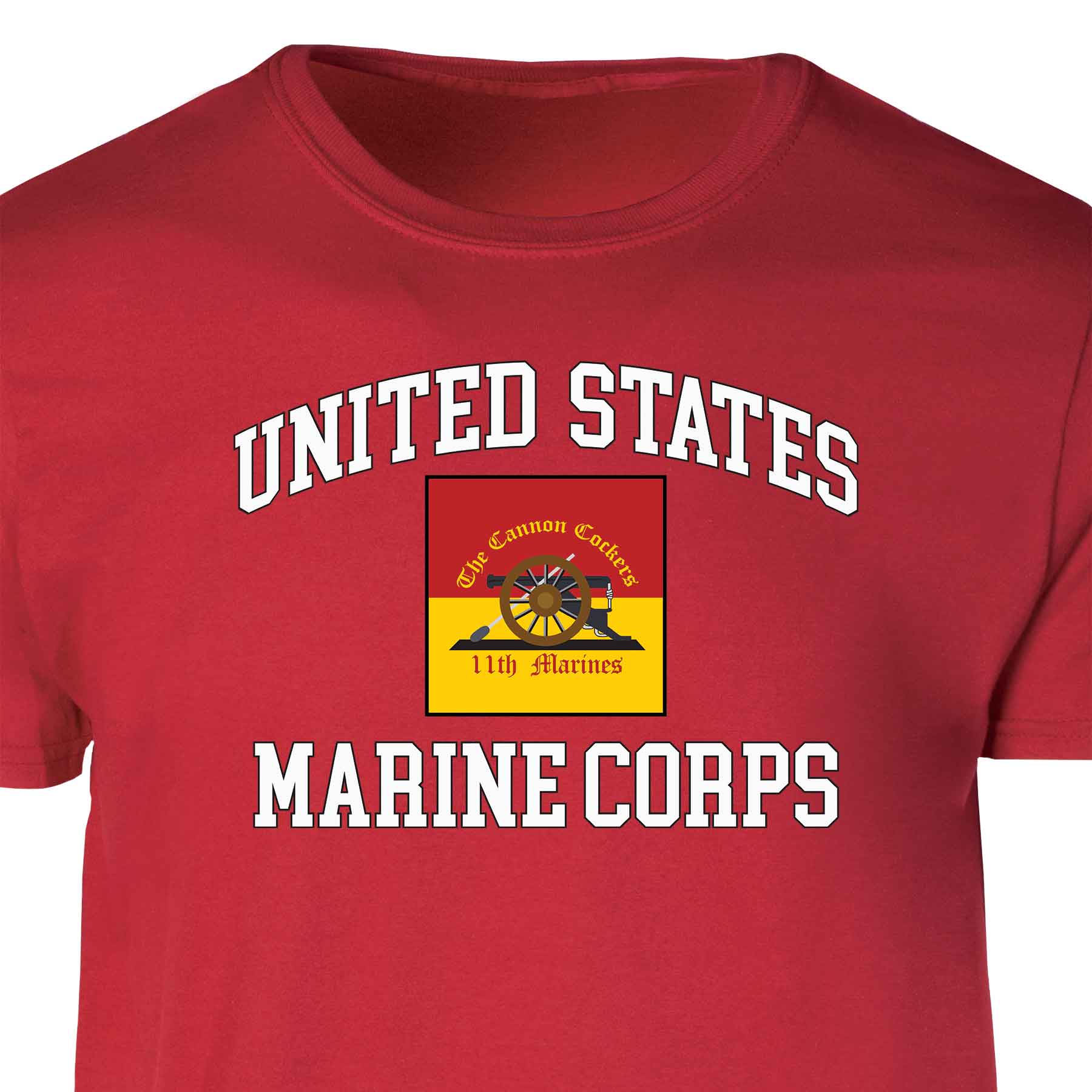 11th Marines Regimental USMC  Patch Graphic T-shirt - Image 4