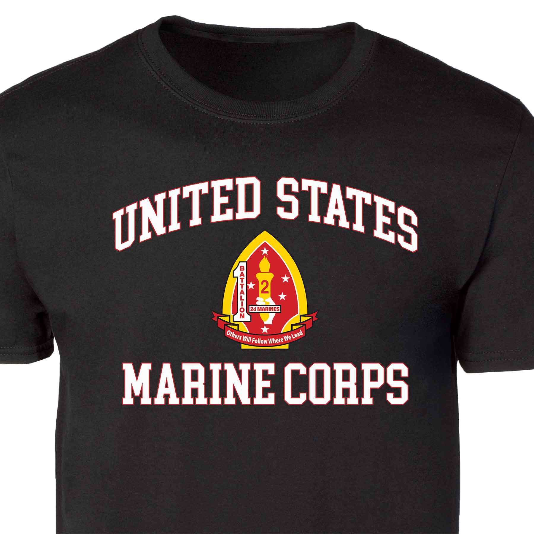 1st Battalion 2nd Marines USMC Patch Graphic T-shirt - Image 2