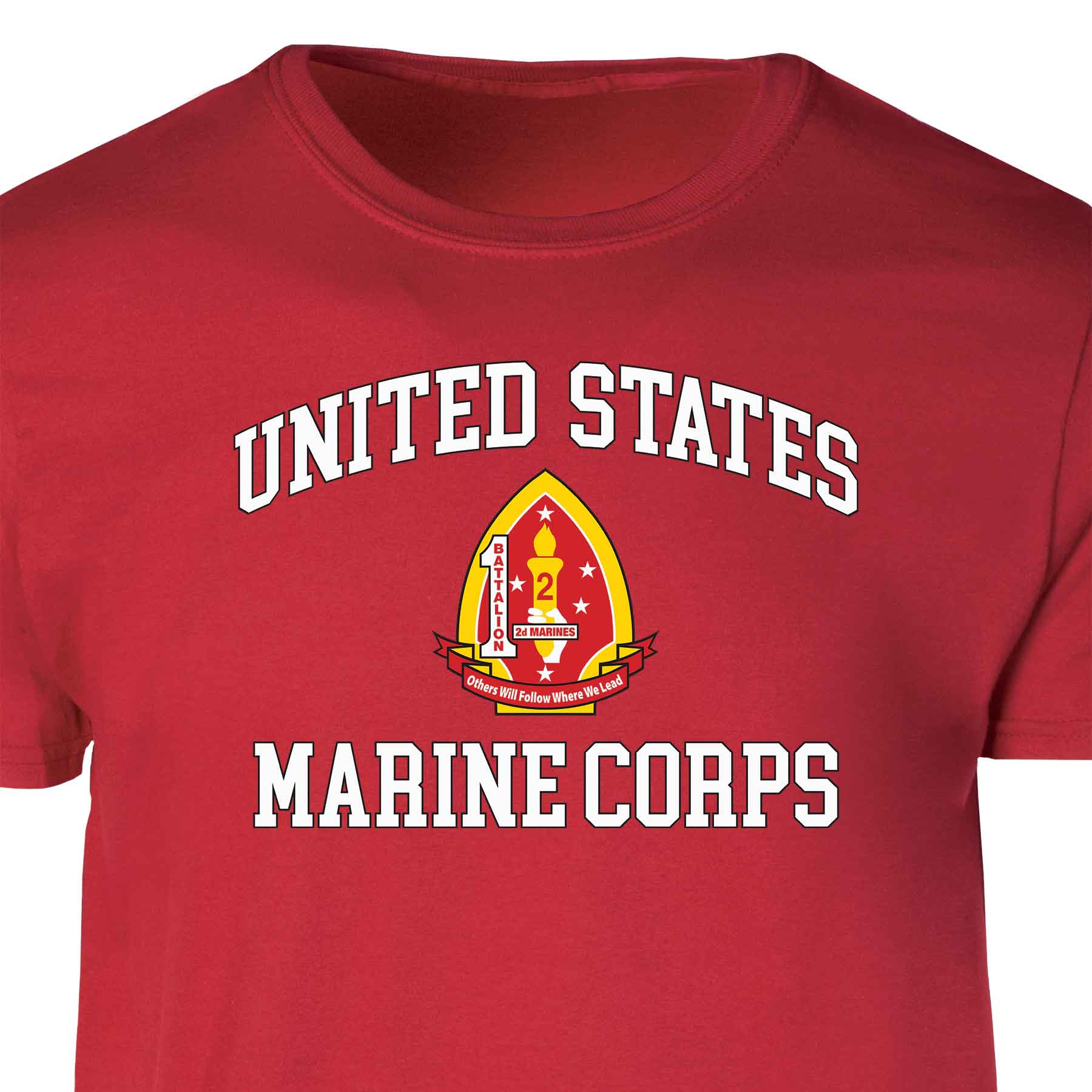1st Battalion 2nd Marines USMC Patch Graphic T-shirt - Image 3