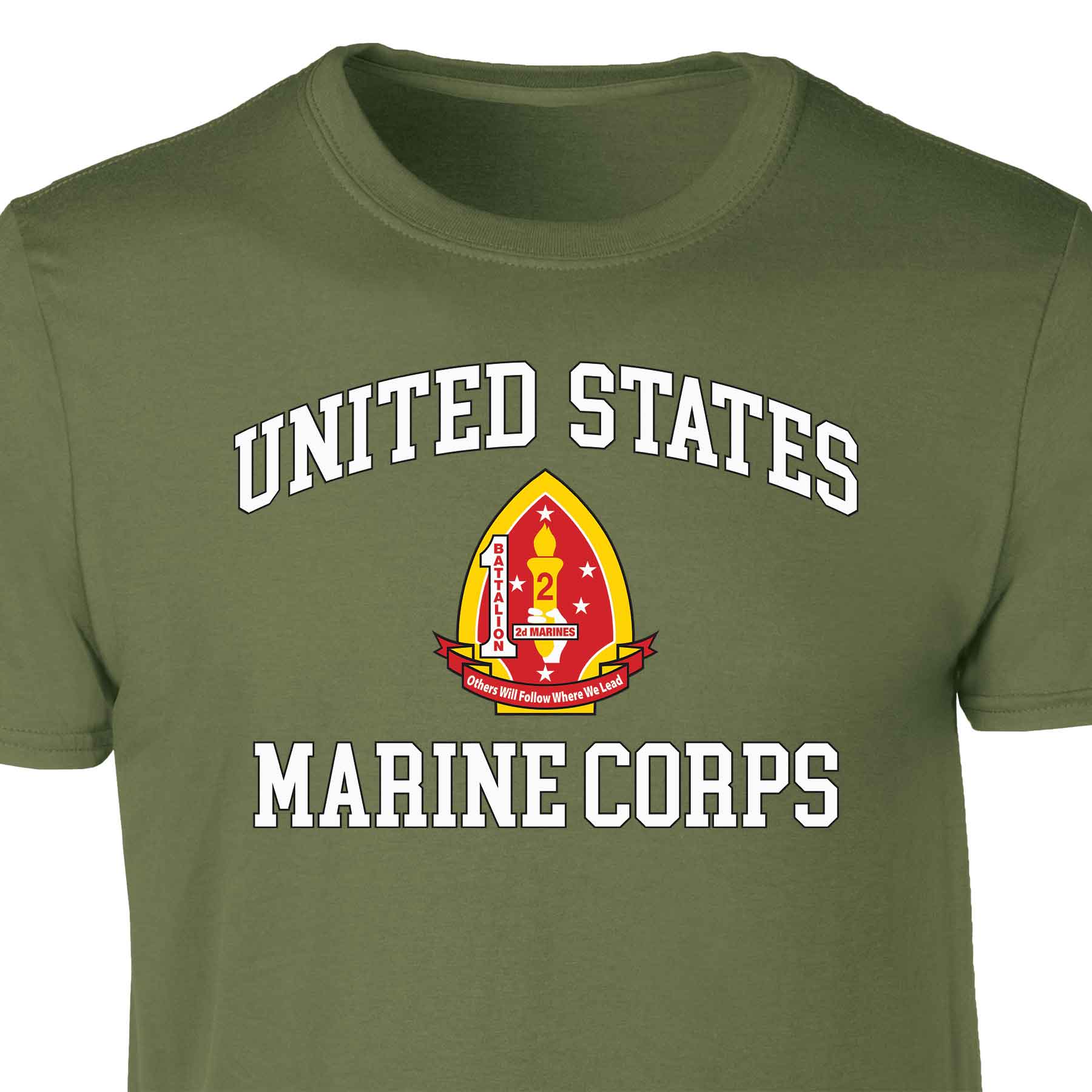 1st Battalion 2nd Marines USMC Patch Graphic T-shirt - Image 5