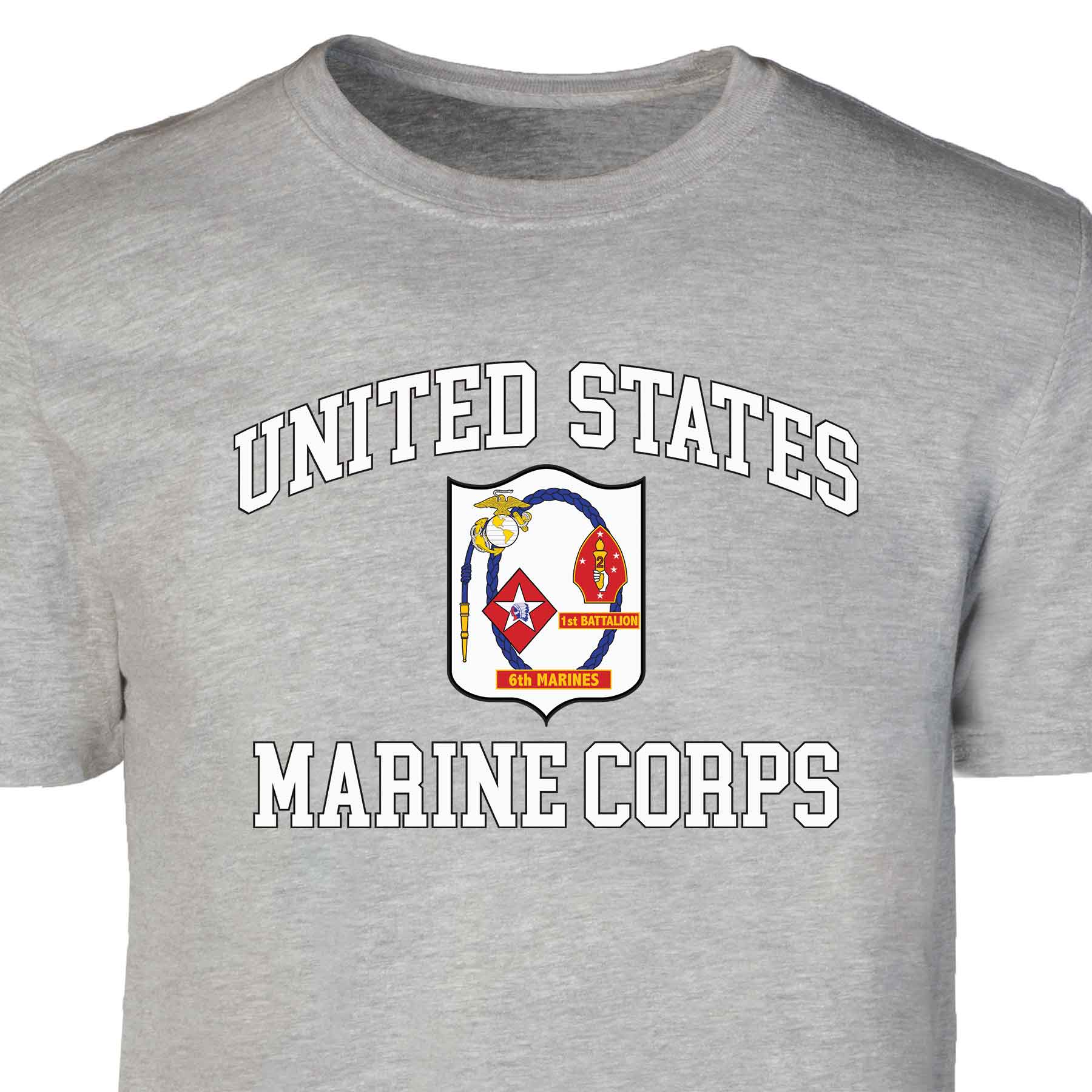 1st Battalion 6th Marines USMC Patch Graphic T-shirt