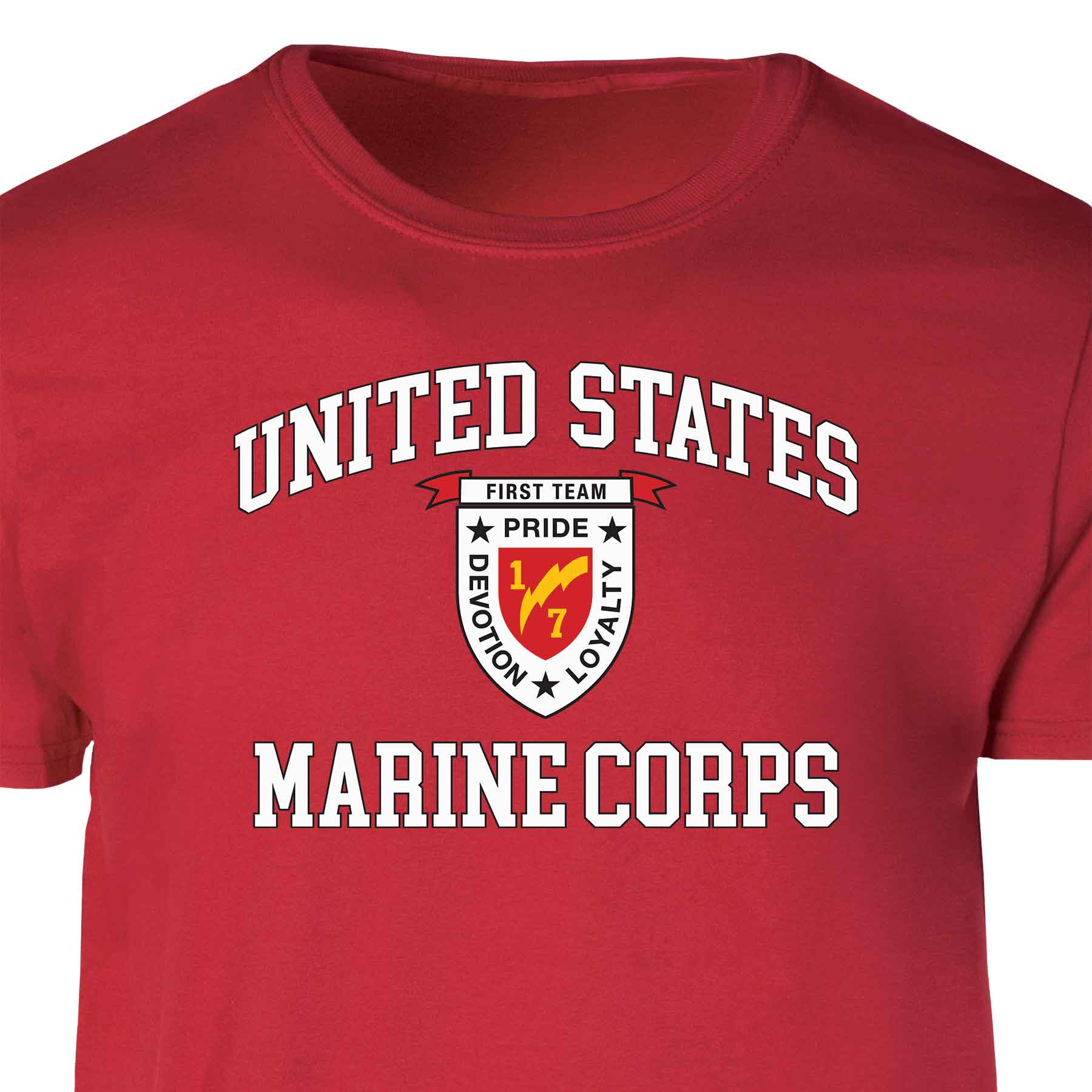 1st Battalion 7th Marines USMC Patch Graphic T-shirt - Image 4