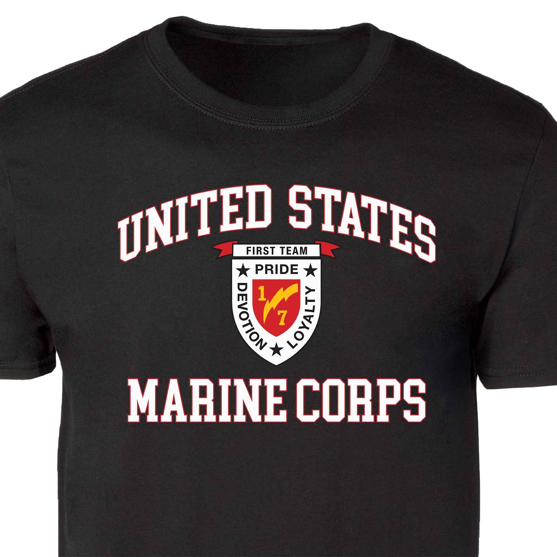 1st Battalion 7th Marines USMC Patch Graphic T-shirt - Image 5