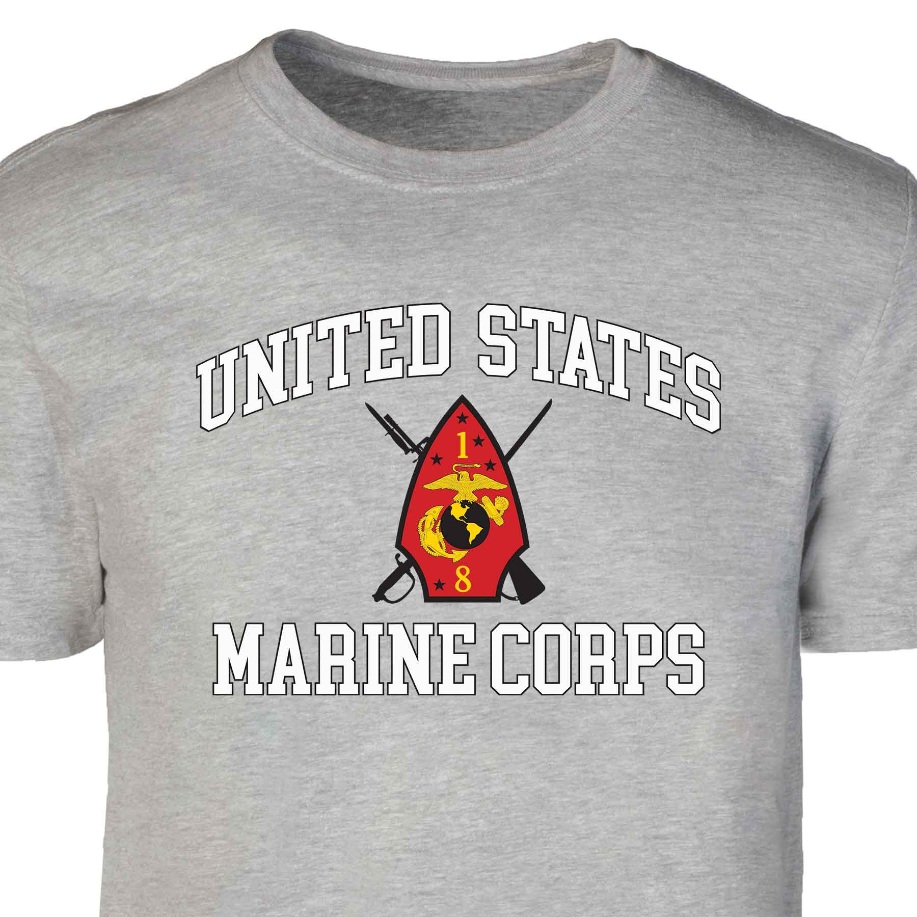 1st Battalion 8th Marines USMC Patch Graphic T-shirt