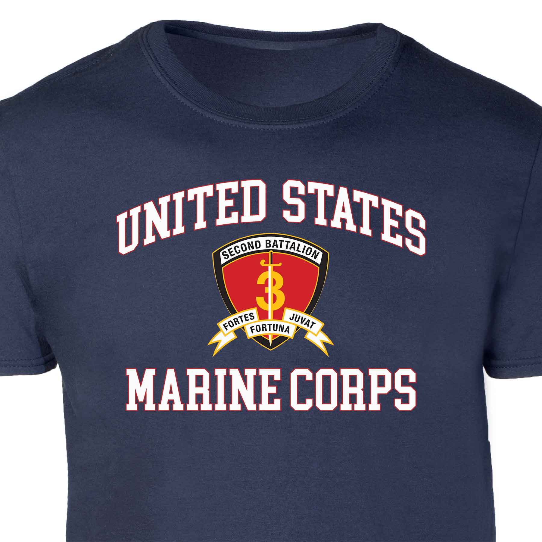 2nd Battalion 3rd Marines USMC Patch Graphic T-shirt - Image 2