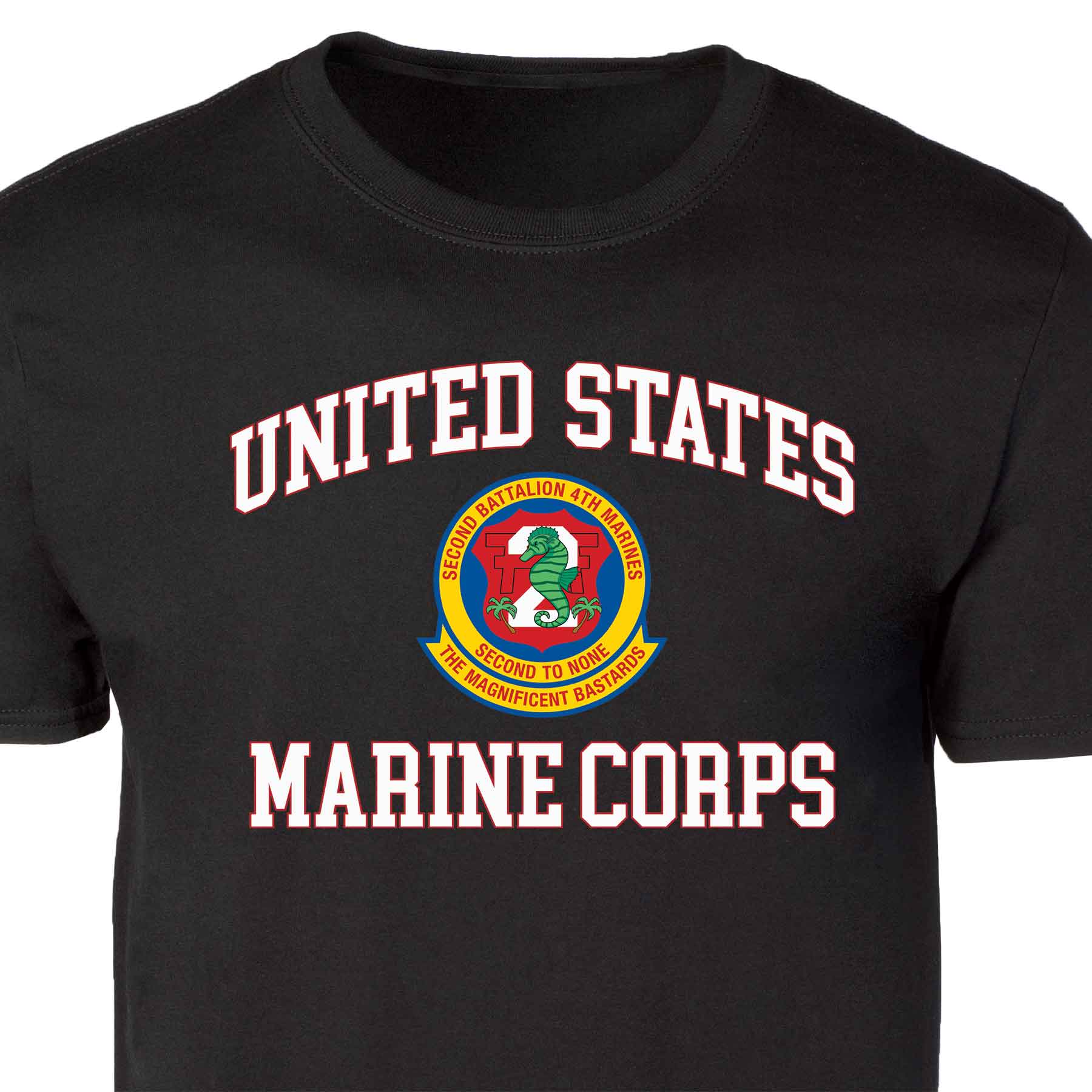 2nd Battalion 4th Marines USMC Patch Graphic T-shirt - Image 5