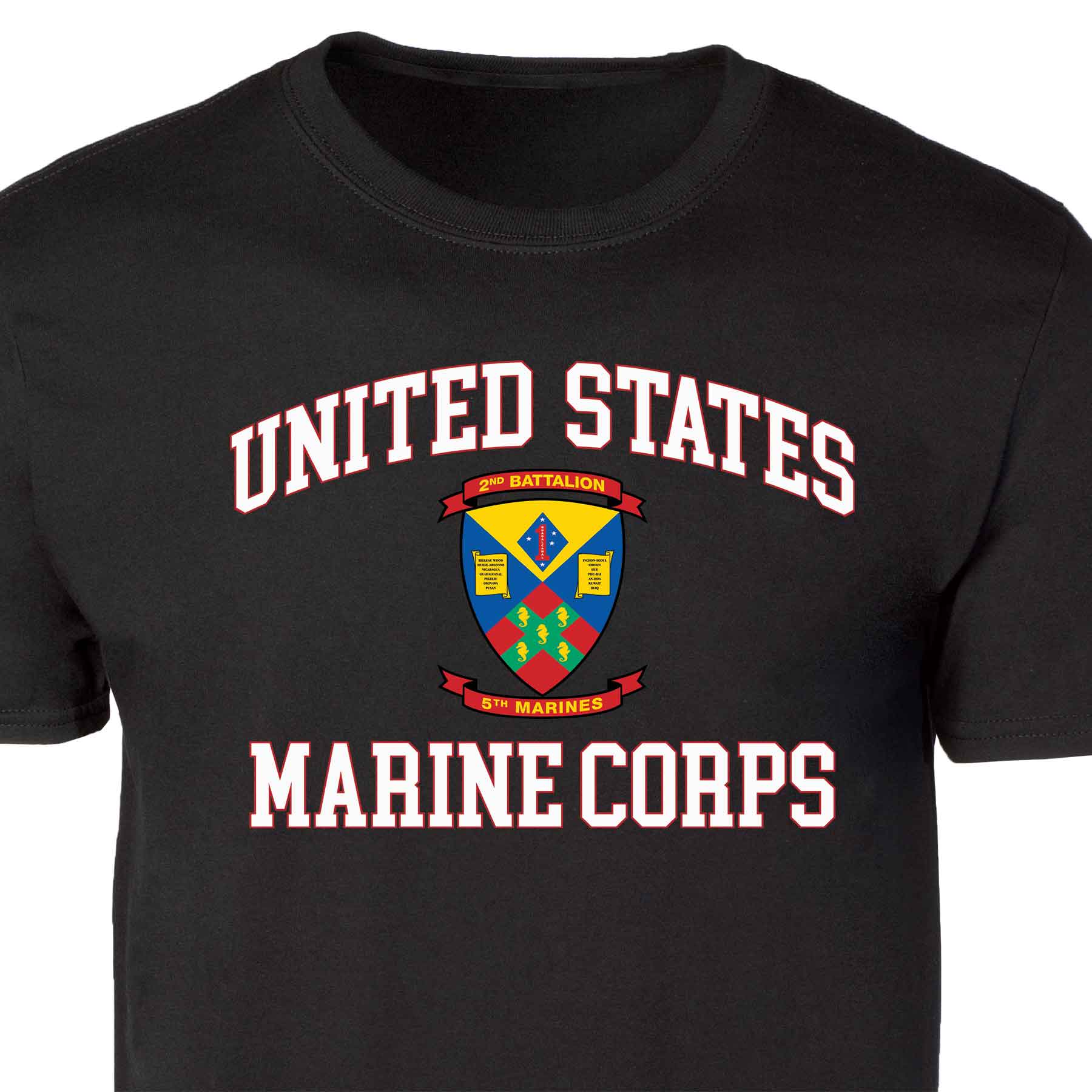 2nd Battalion 5th Marines USMC Patch Graphic T-shirt - Image 5