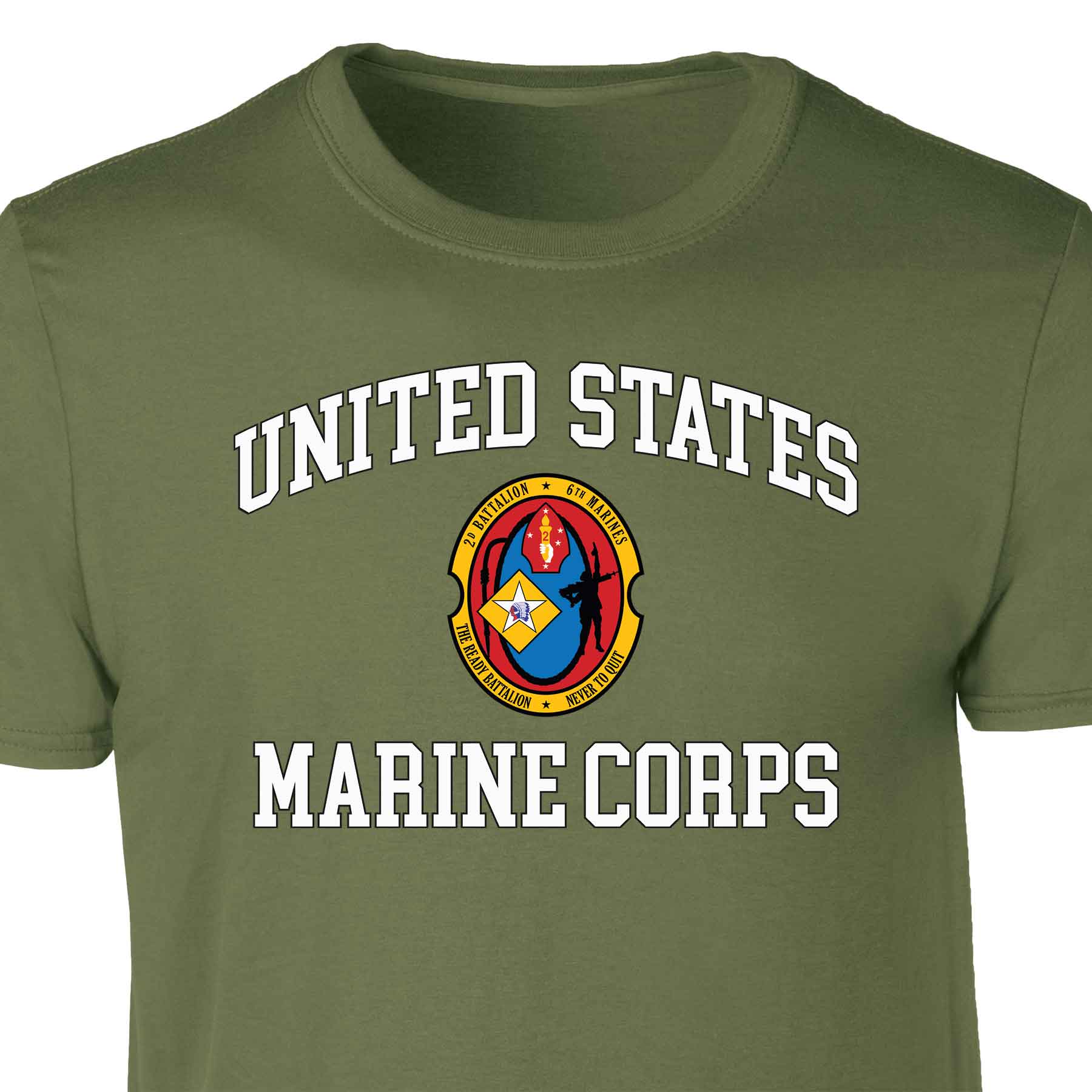 2nd Battalion 6th Marines USMC Patch Graphic T-shirt - Image 3