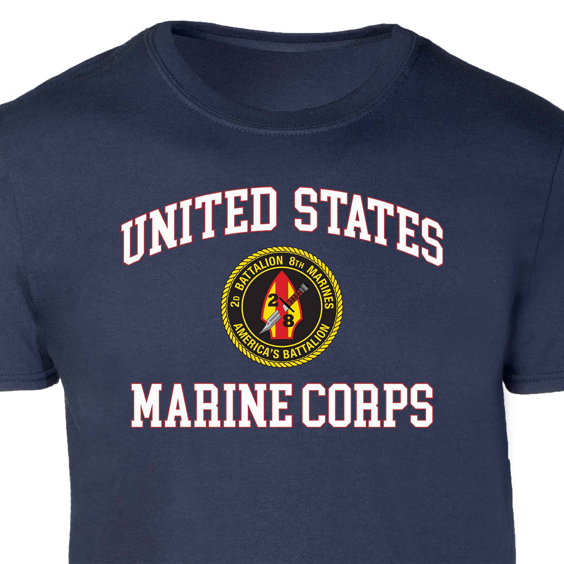 2nd Battalion 8th Marines USMC Patch Graphic T-shirt - Image 2