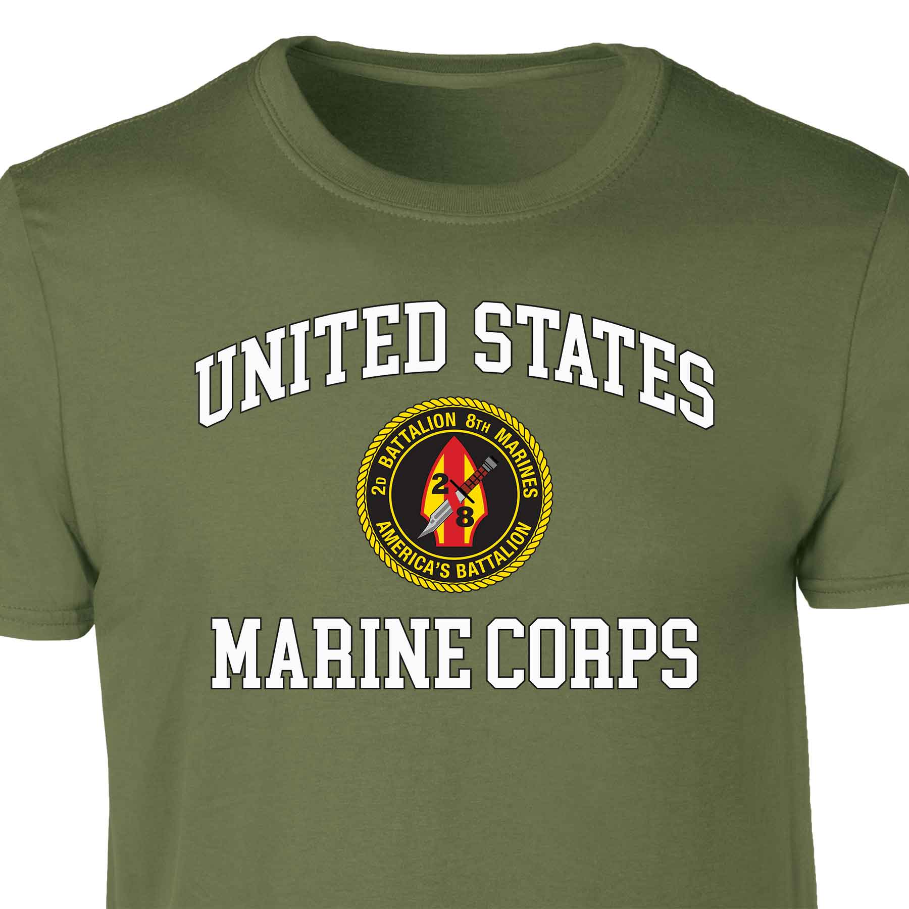 2nd Battalion 8th Marines USMC Patch Graphic T-shirt - Image 3