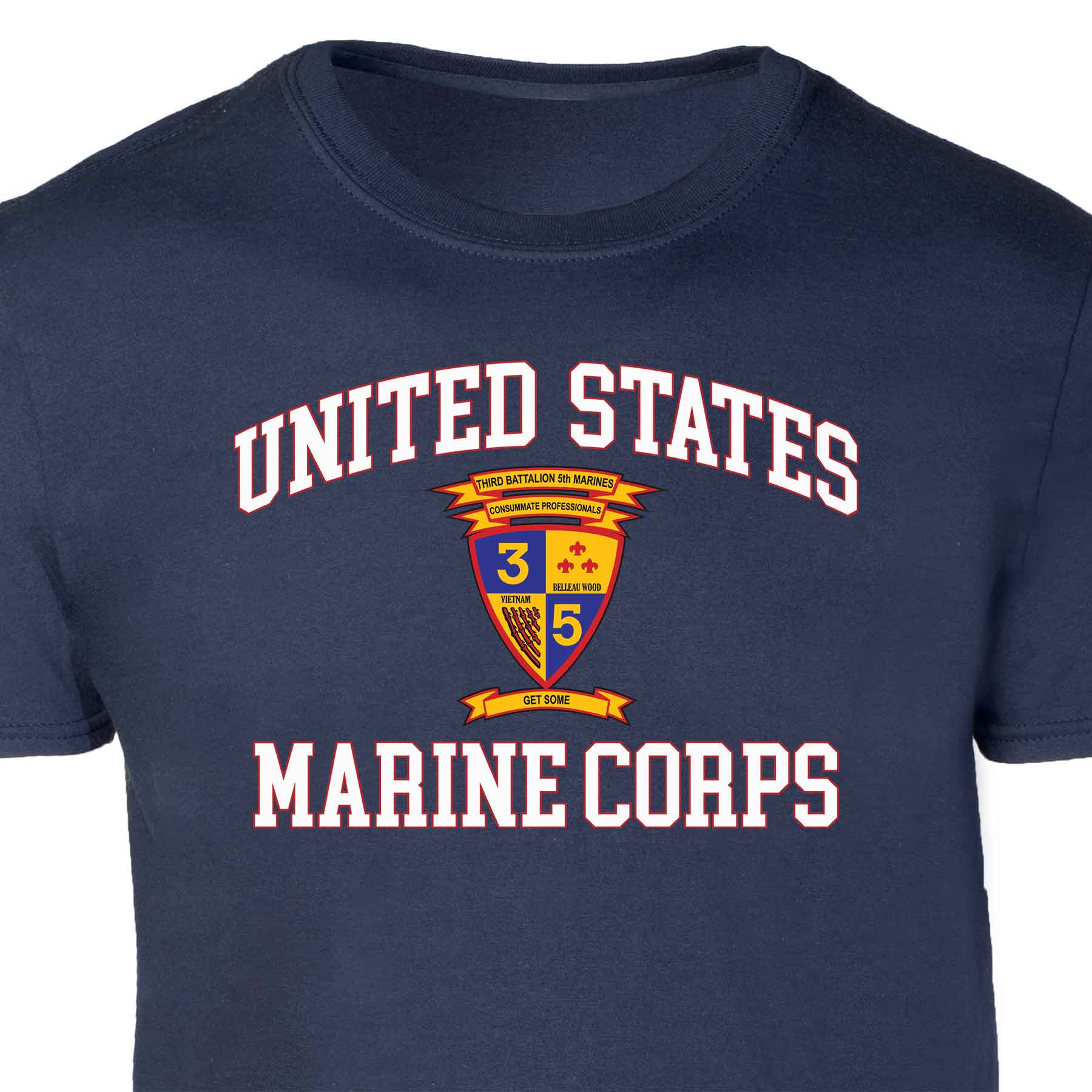 3rd Battalion 5th Marines USMC Patch Graphic T-shirt - Image 2
