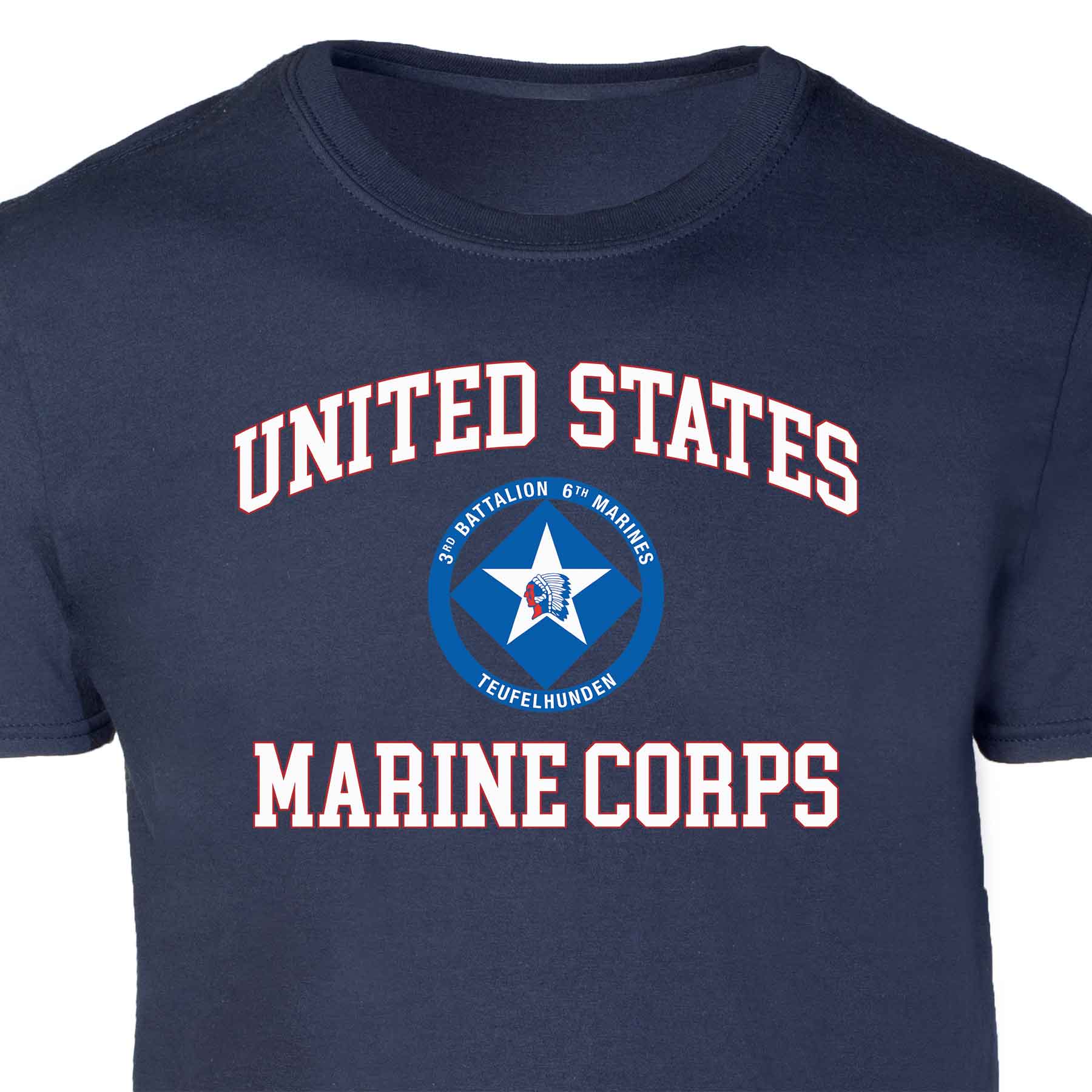 3rd Battalion 6th Marines USMC Patch Graphic T-shirt - Image 2