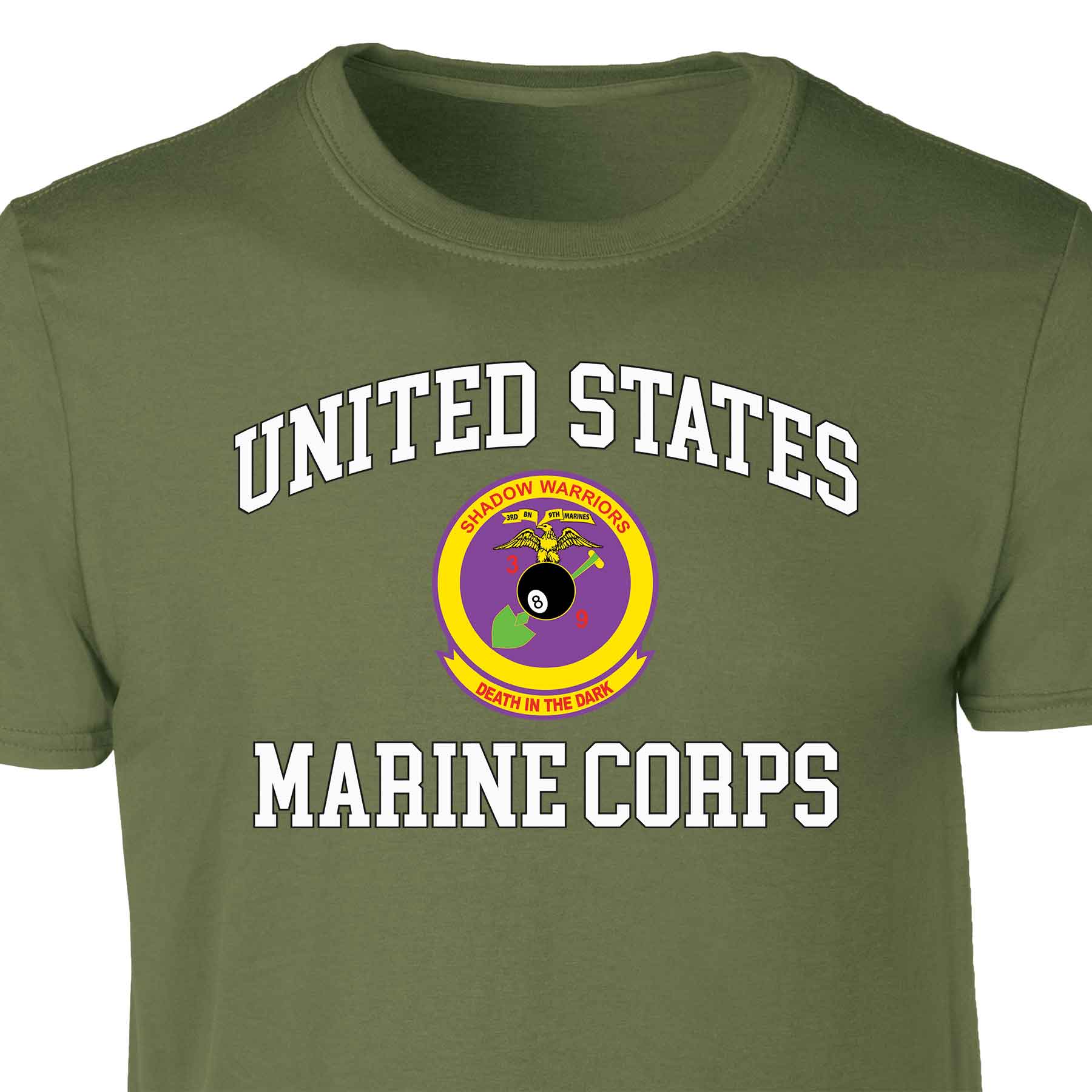 3rd Battalion 9th Marines USMC Patch Graphic T-shirt - Image 3