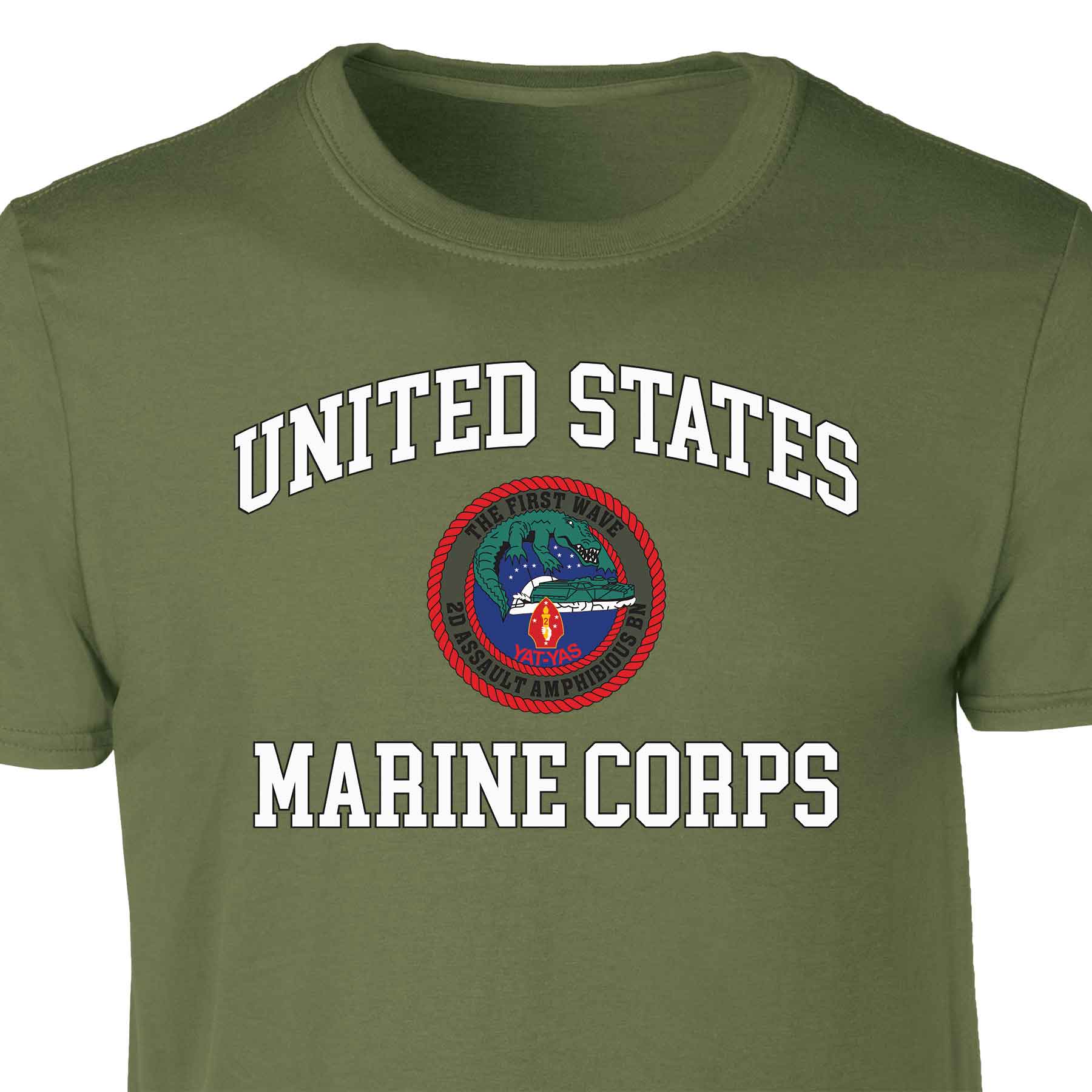 2nd Assualt Amphibious Bn USMC Patch Graphic T-shirt - Image 3