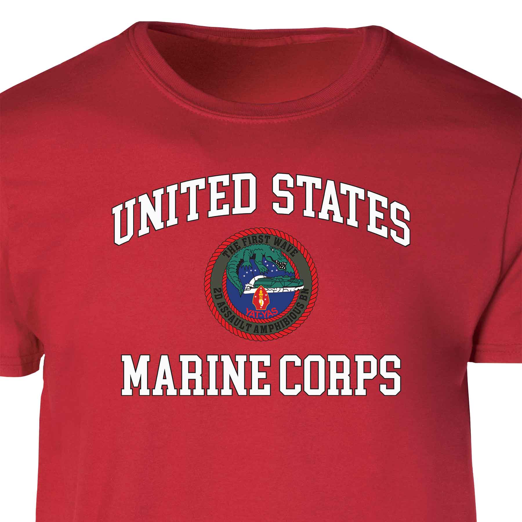 2nd Assualt Amphibious Bn USMC Patch Graphic T-shirt - Image 4