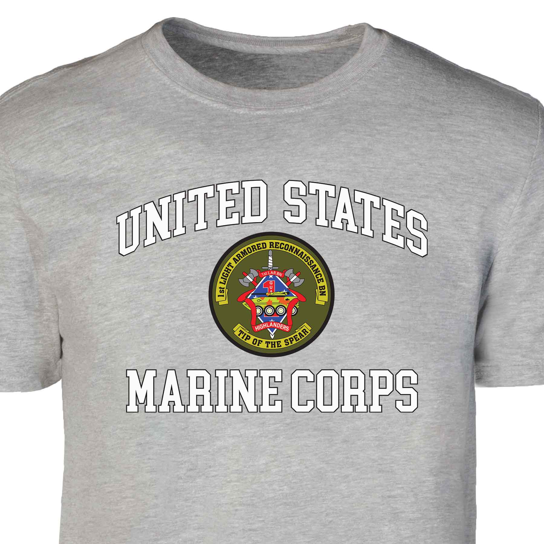 1st LAR Battalion USMC Patch Graphic T-shirt