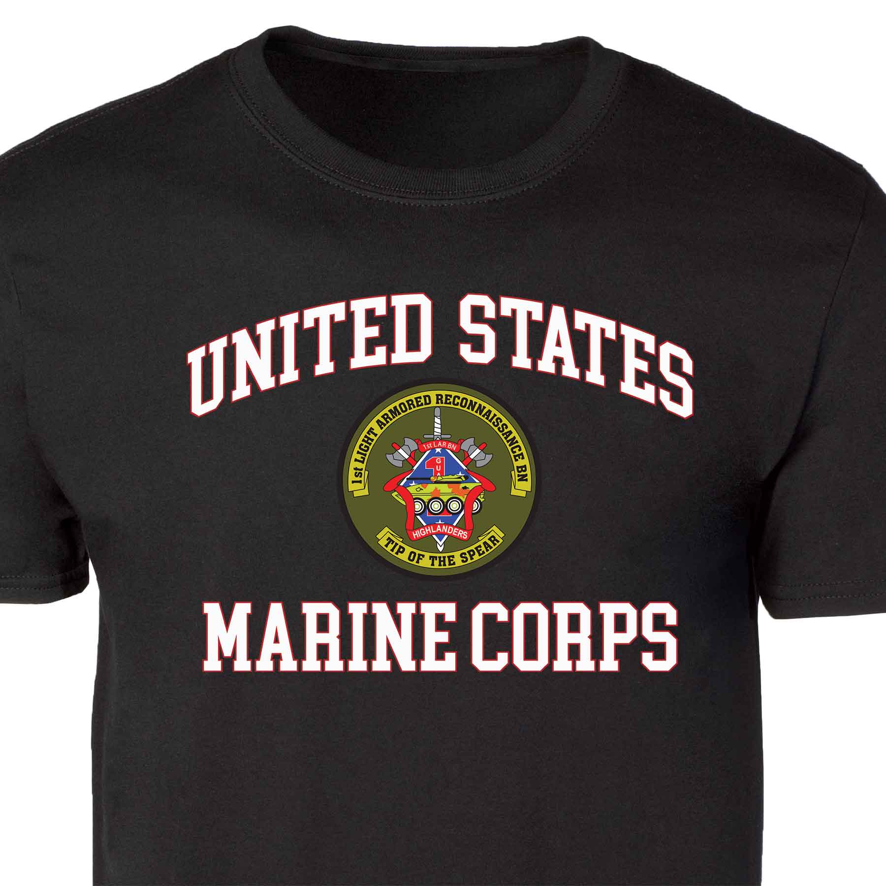 1st LAR Battalion USMC Patch Graphic T-shirt - Image 5