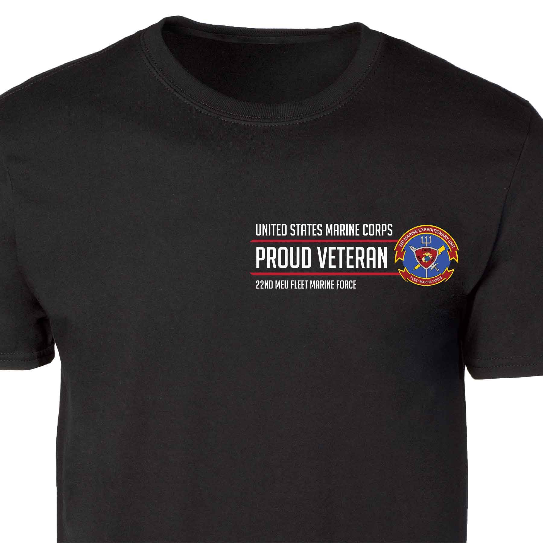 22nd MEU Fleet Marine Force Proud Veteran Patch Graphic T-shirt