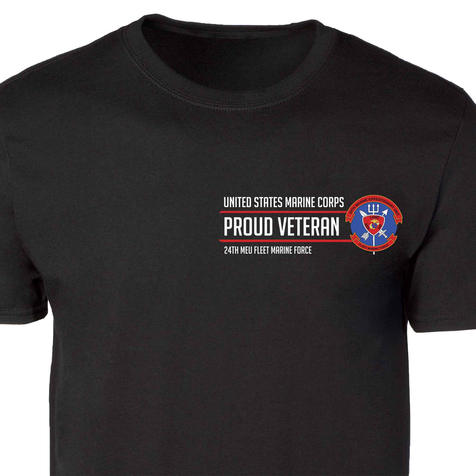 24th MEU Fleet Marine Force Proud Veteran Patch Graphic T-shirt