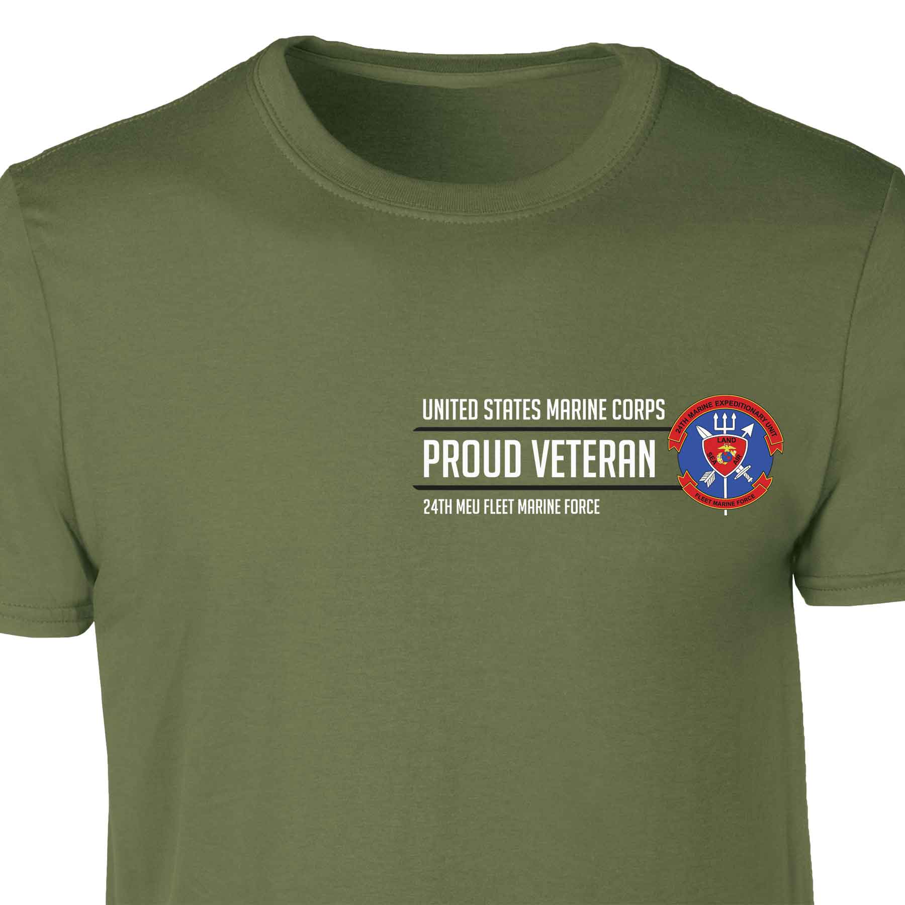 24th MEU Fleet Marine Force Proud Veteran Patch Graphic T-shirt - Image 4